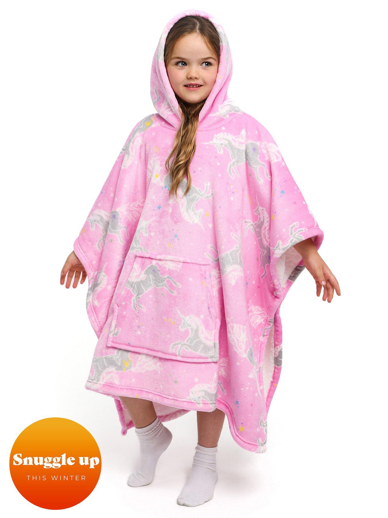 undefined Unicorn Pink Fleece Poncho