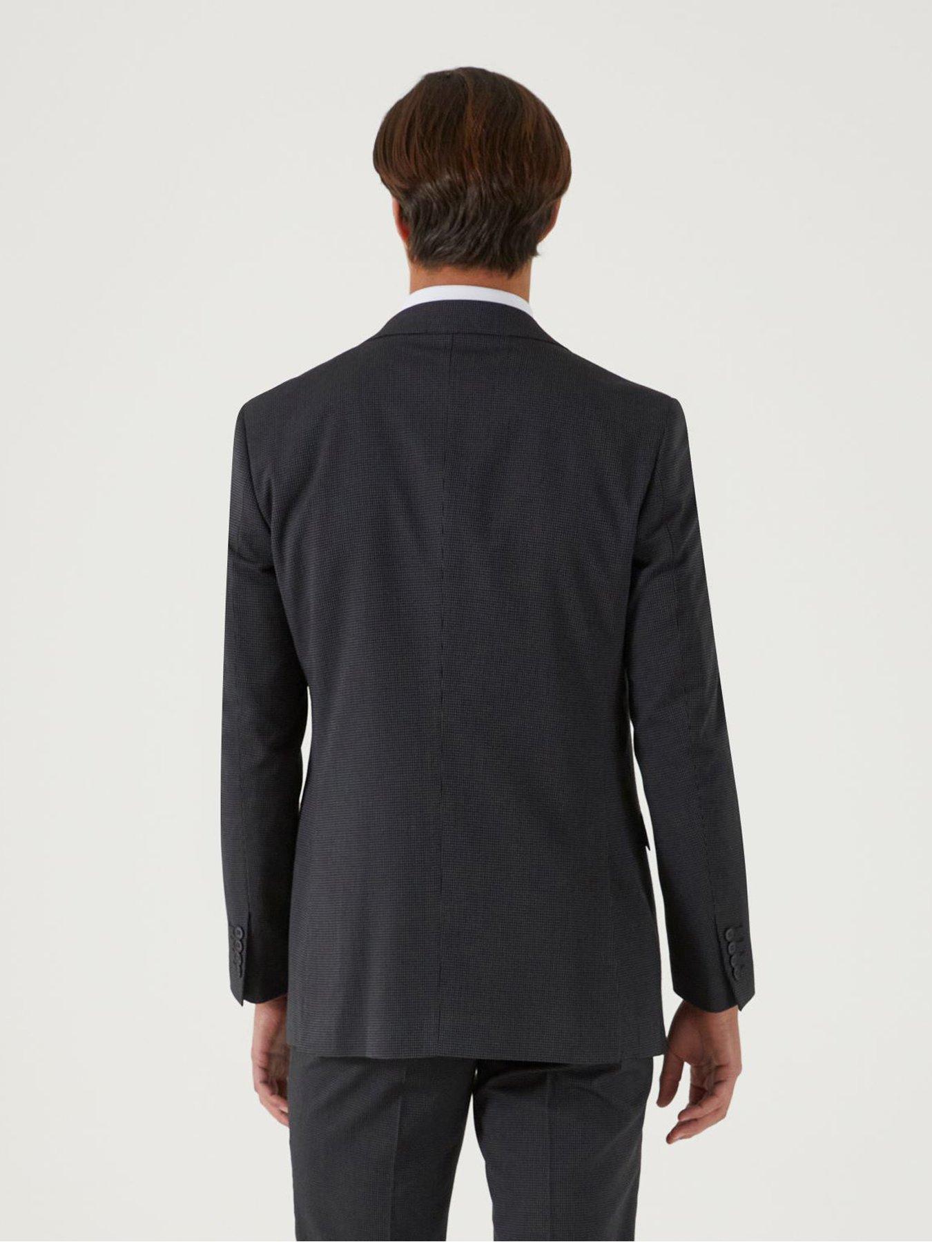 Truman Suit Tailored Jacket Micro Dot Charcoal / Black