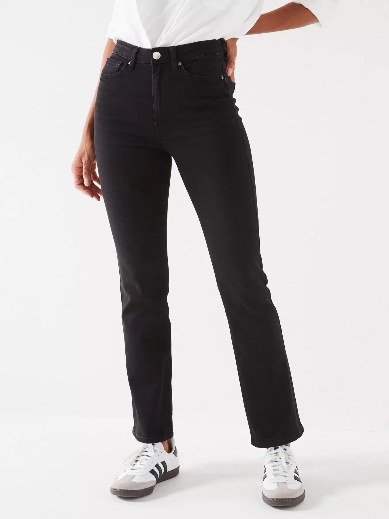 Lottie Black Pull On Wide Leg Jeggings