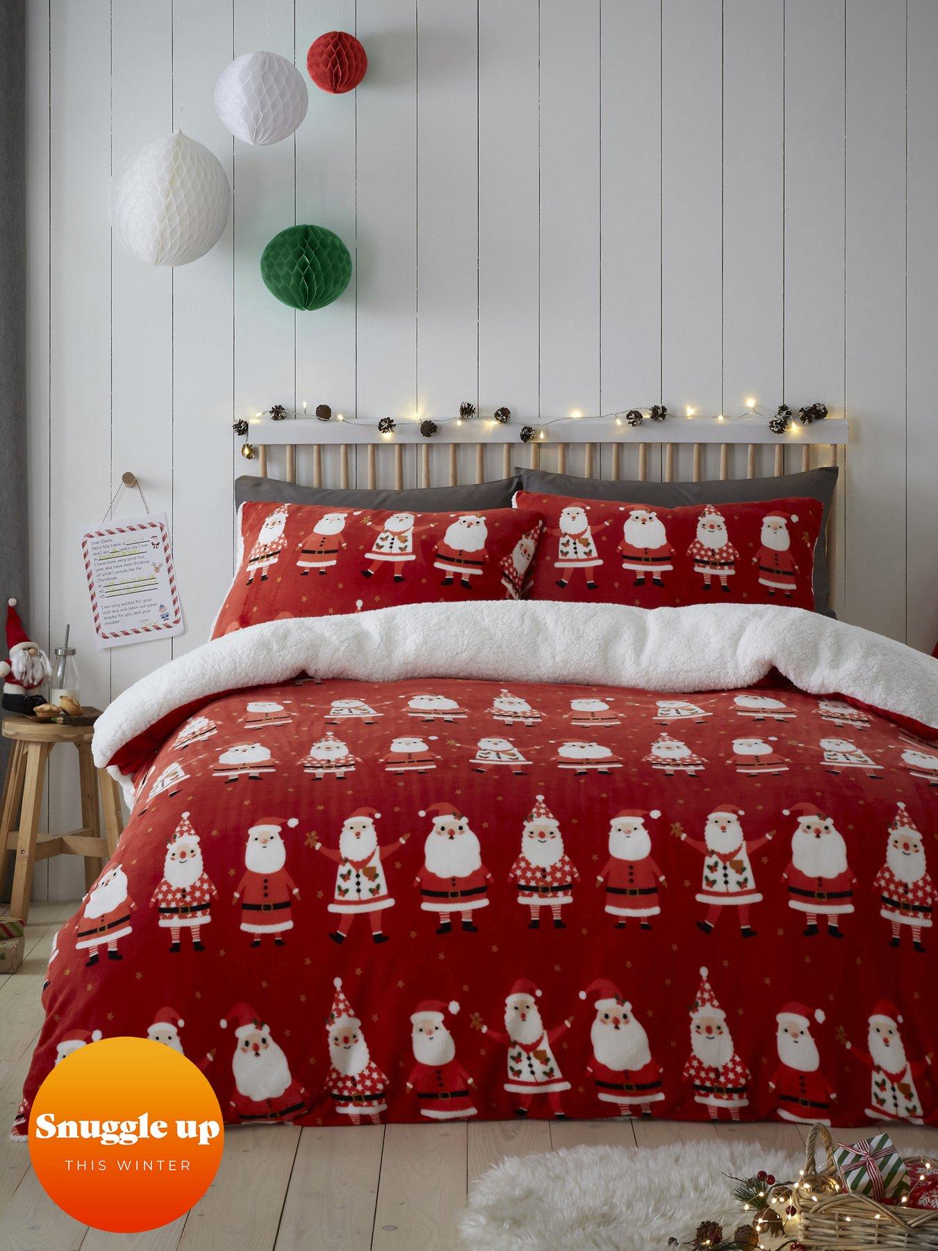 bedlam-jolly-santa-sherpa-fleece-duvet-cover-set-red