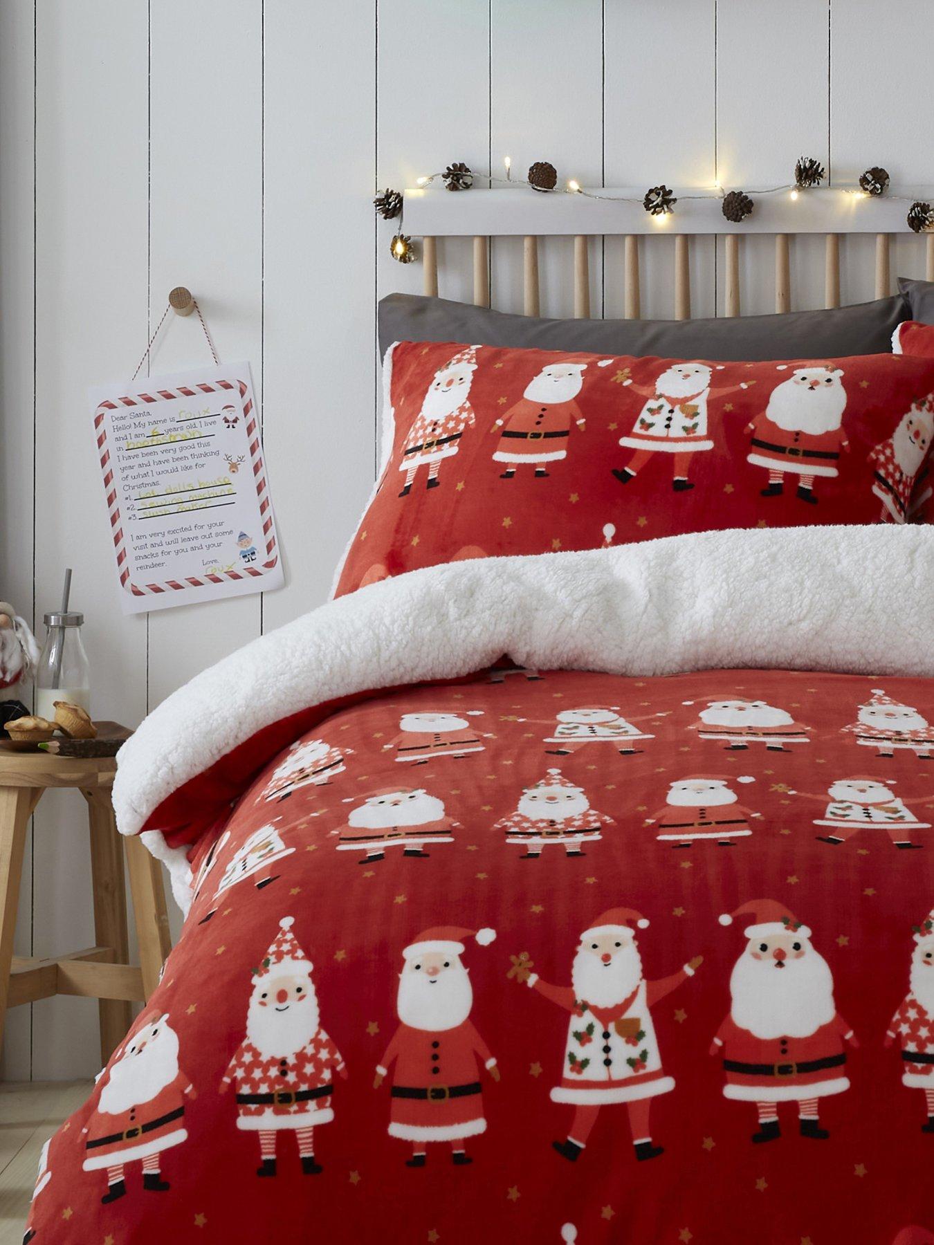 bedlam-jolly-santa-sherpa-fleece-duvet-cover-set-redback