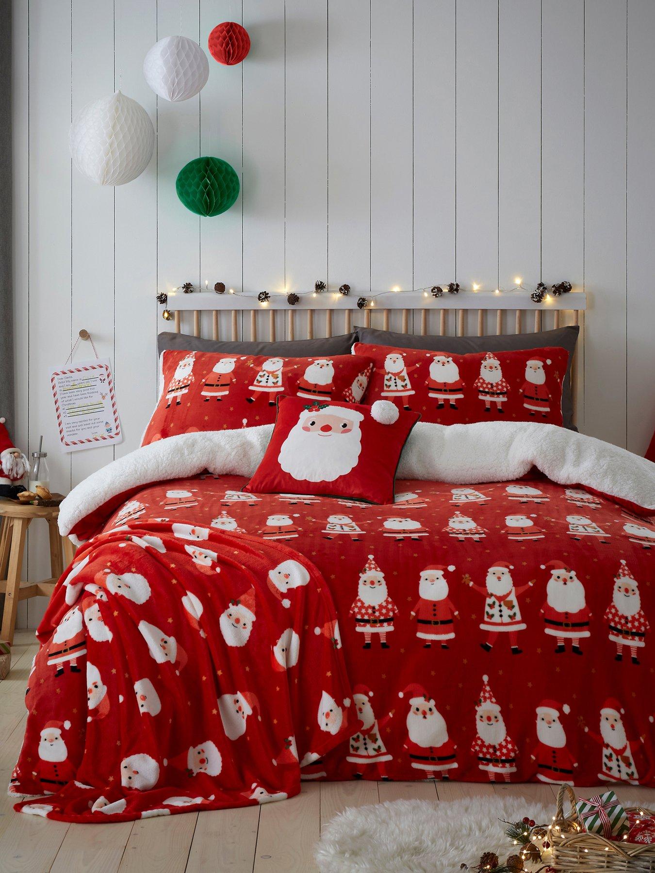 bedlam-jolly-santa-sherpa-fleece-duvet-cover-set-redoutfit