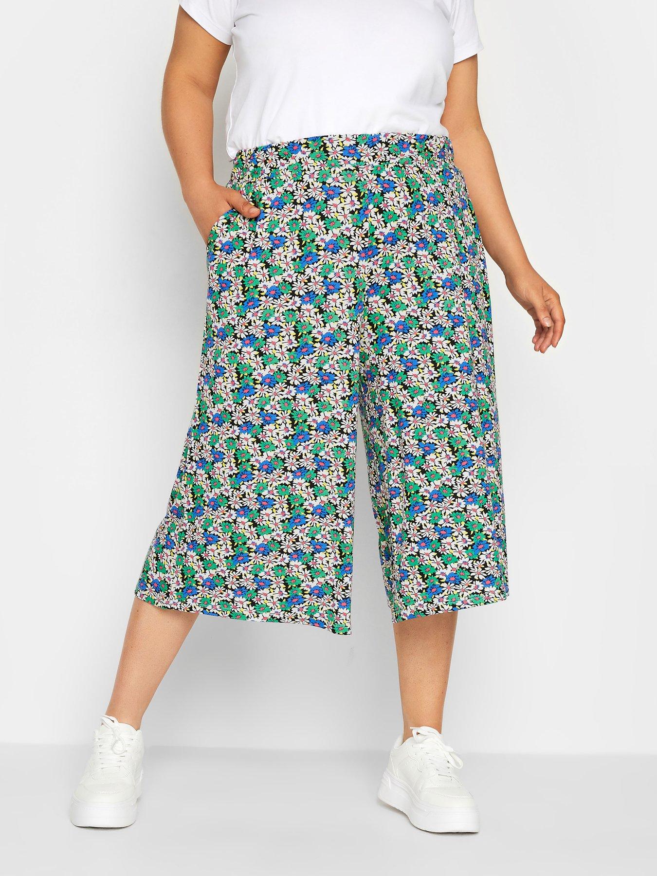 yours-flower-stretch-jersey-culotte-multi