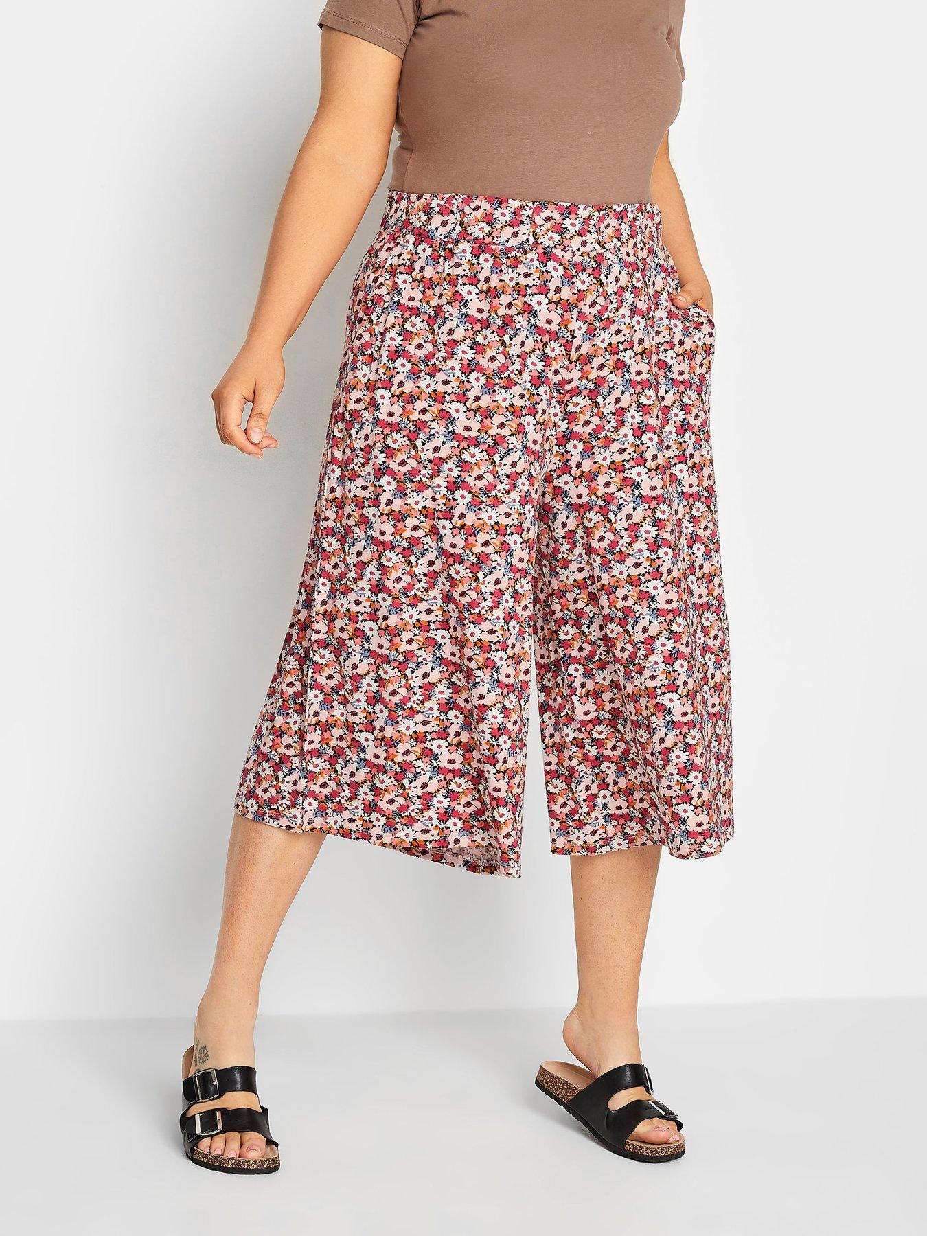 yours-flower-stretch-jersey-culotte-multi