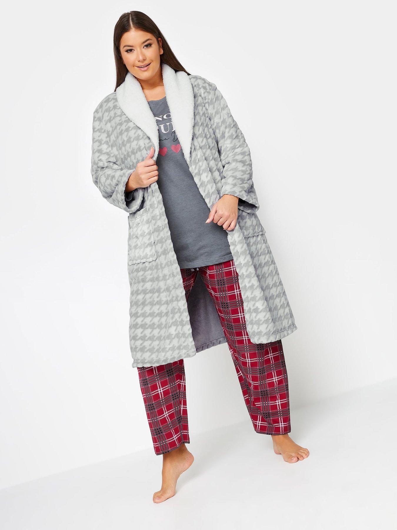 yours-houndstooth-contrast-shawl-collar-robe-greyback