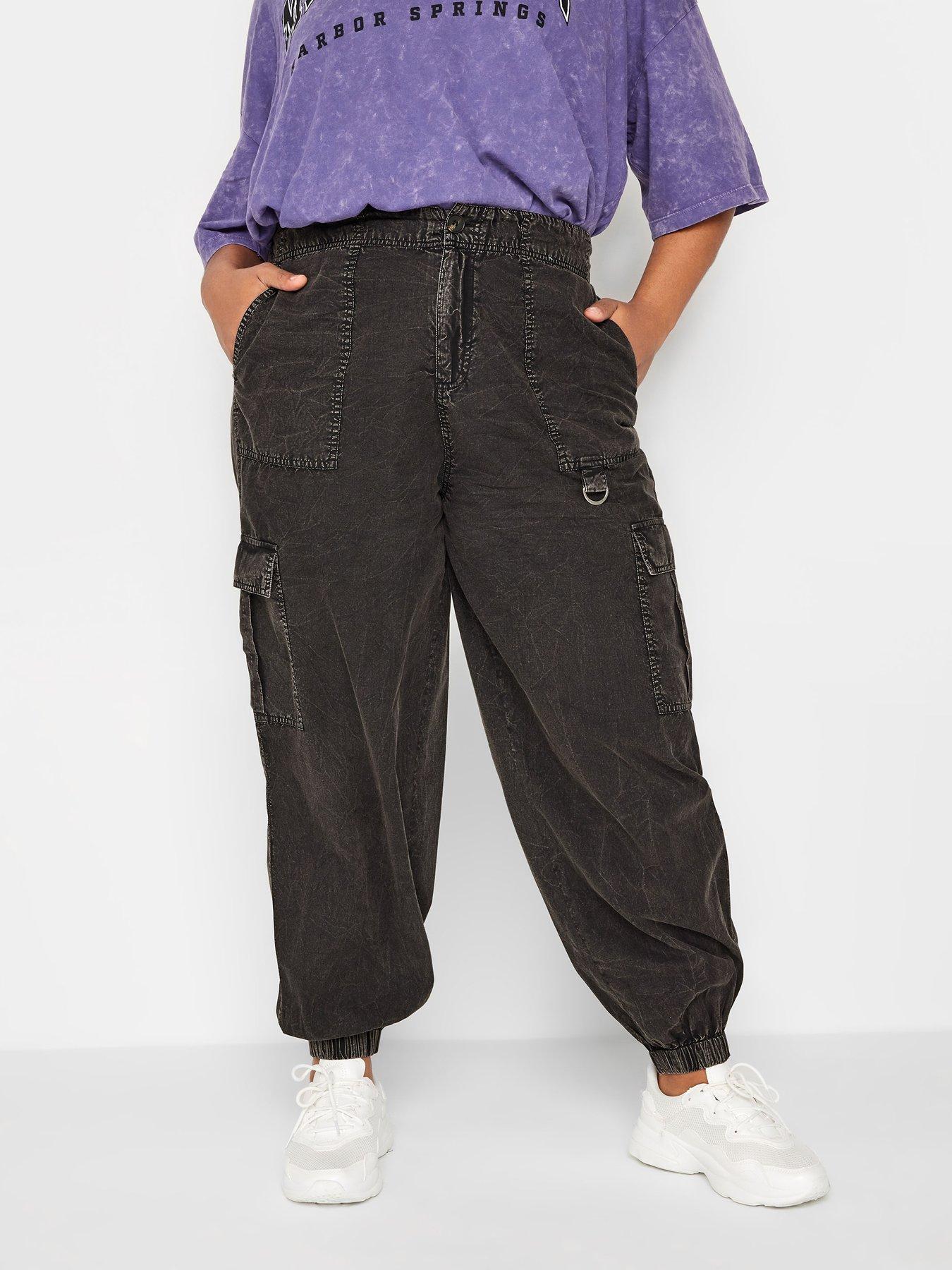 yours-yours-black-acid-wash-cargo-trouser