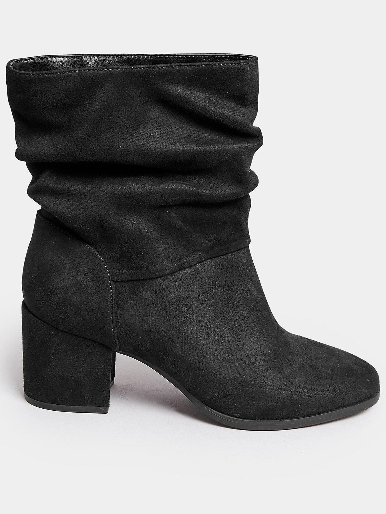 Image 1 of 4 of Yours Wide-Fit Slouch Ankle Boot - Black