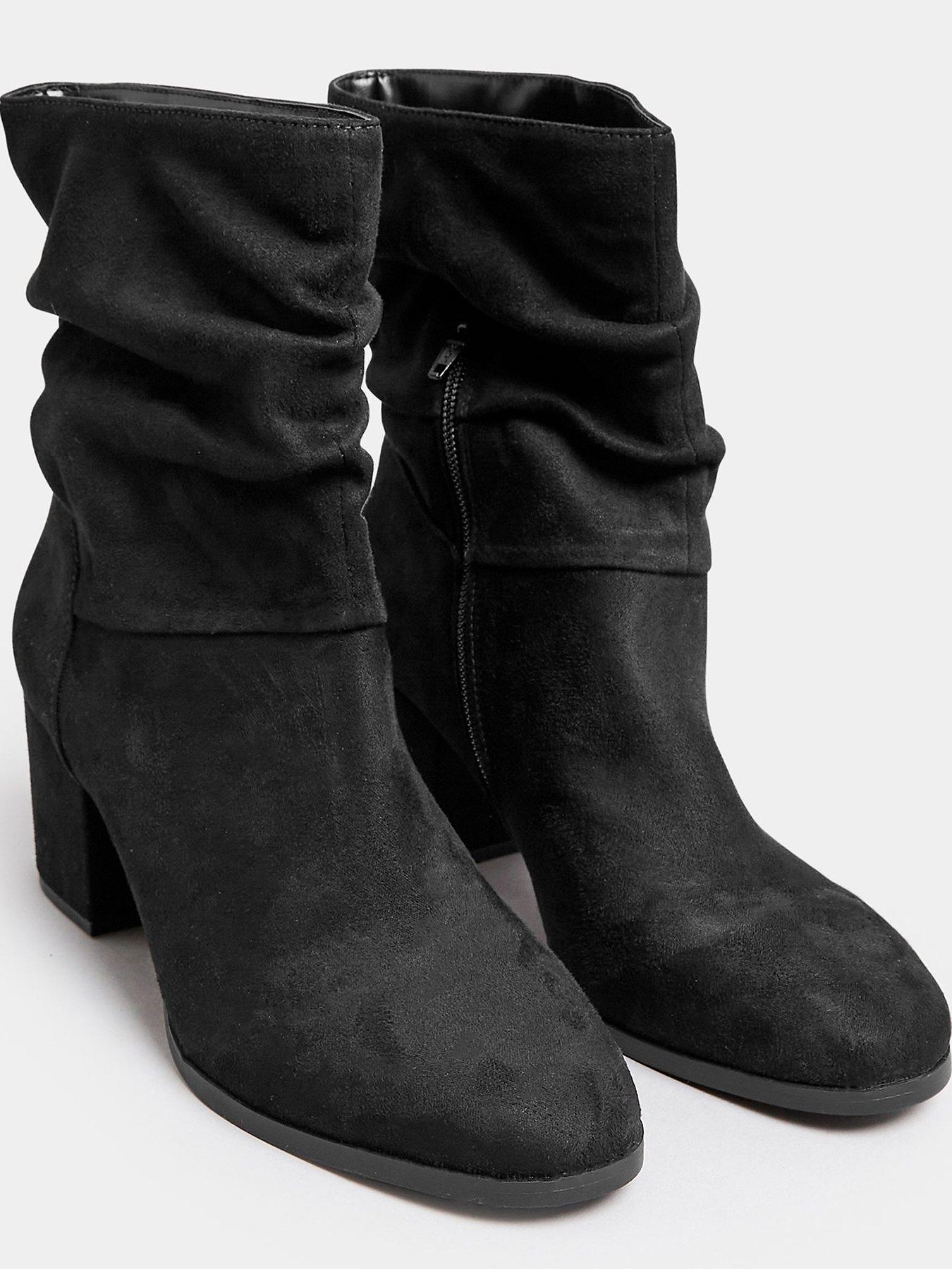 Image 2 of 4 of Yours Wide-Fit Slouch Ankle Boot - Black