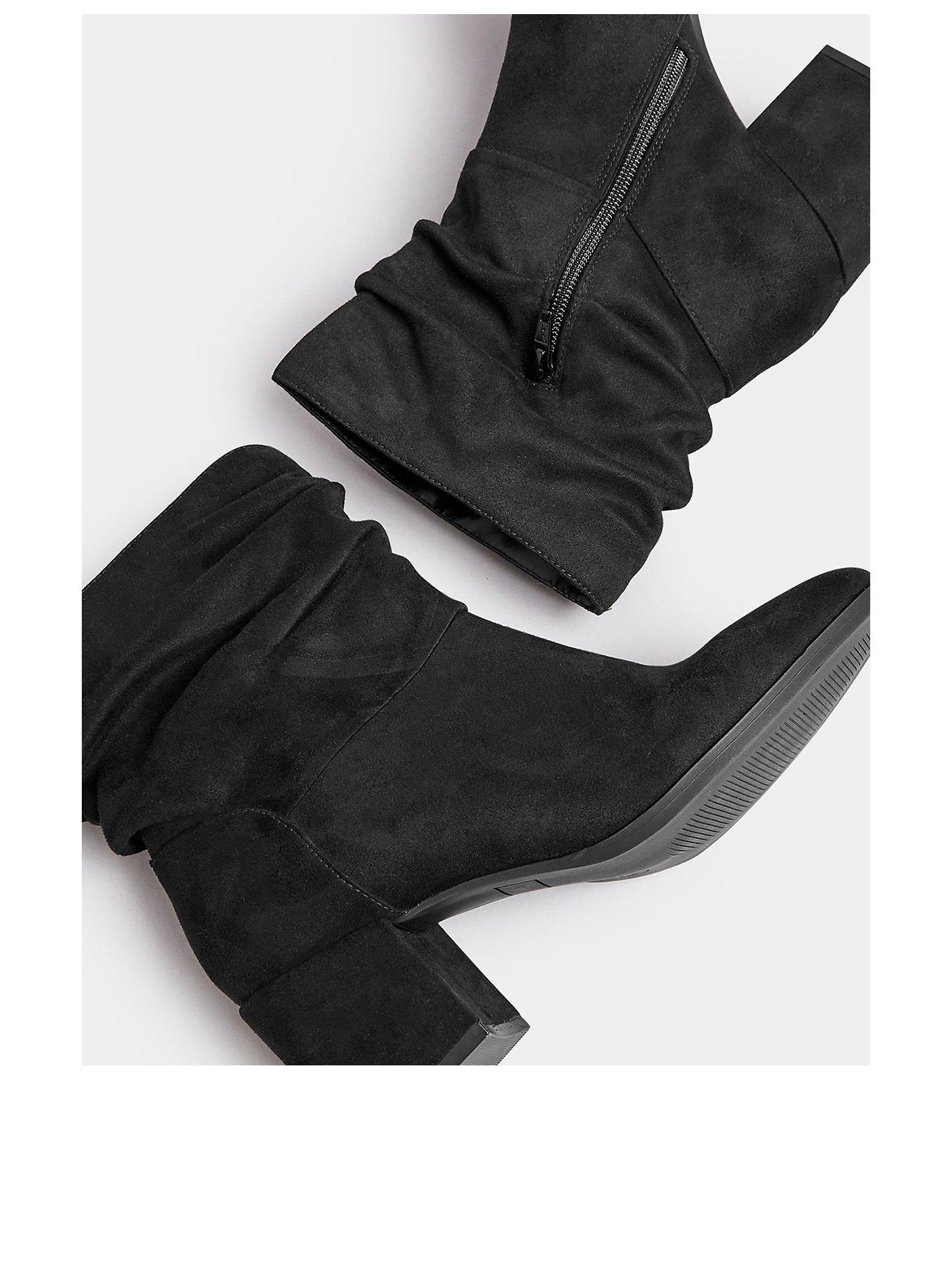Image 3 of 4 of Yours Wide-Fit Slouch Ankle Boot - Black