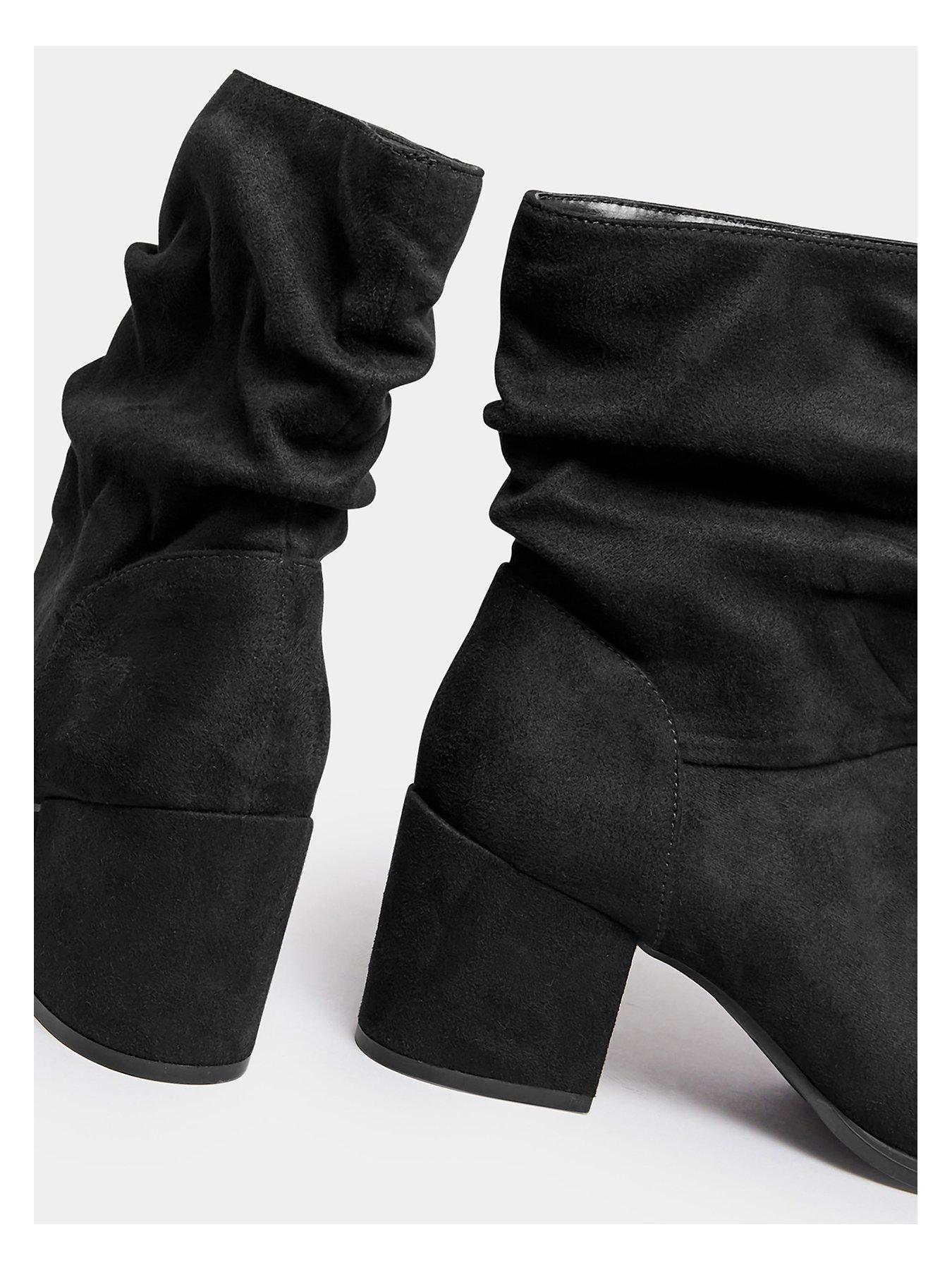 Image 4 of 4 of Yours Wide-Fit Slouch Ankle Boot - Black