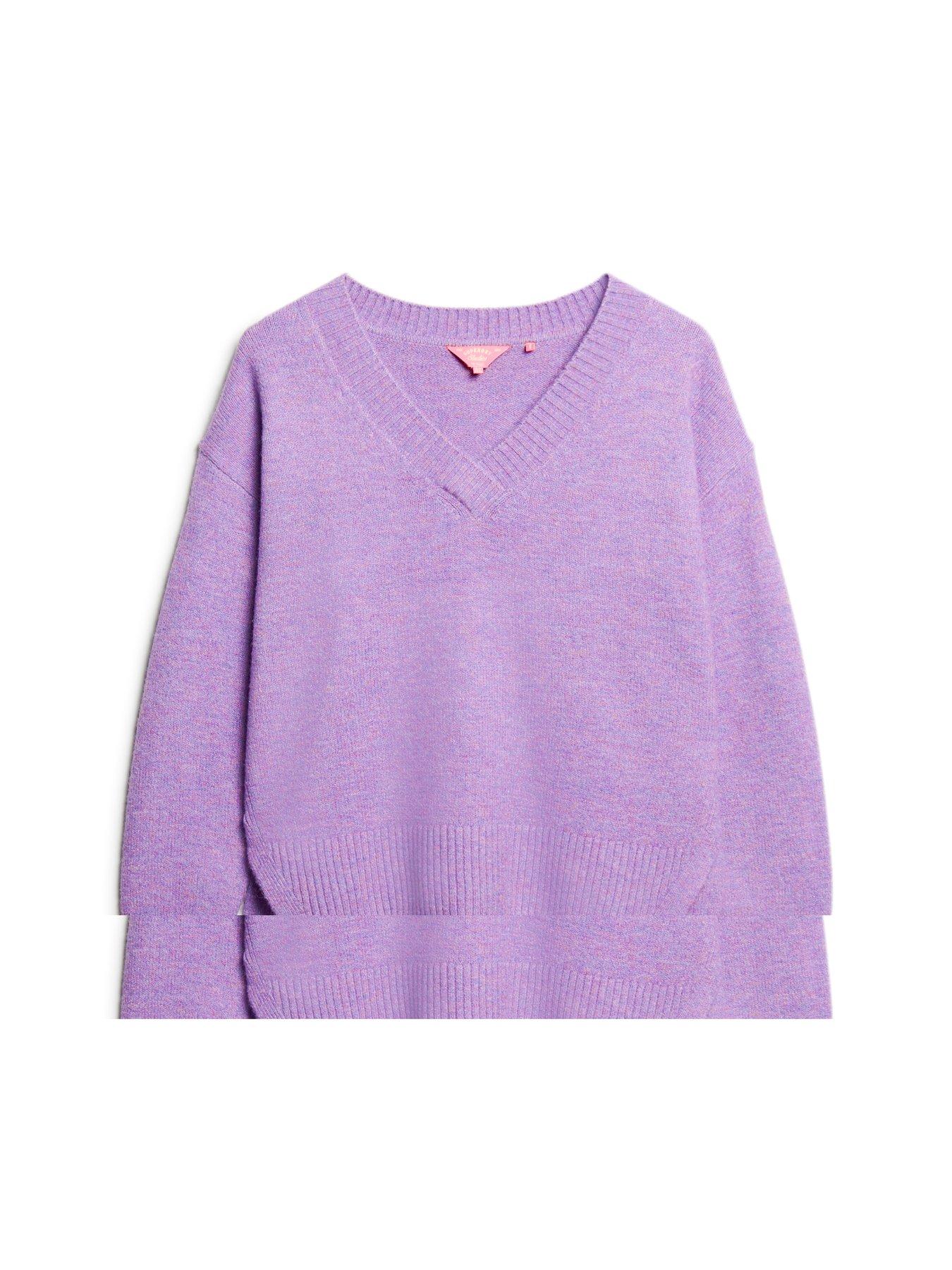 superdry-oversized-v-neck-jumper-purpleoutfit