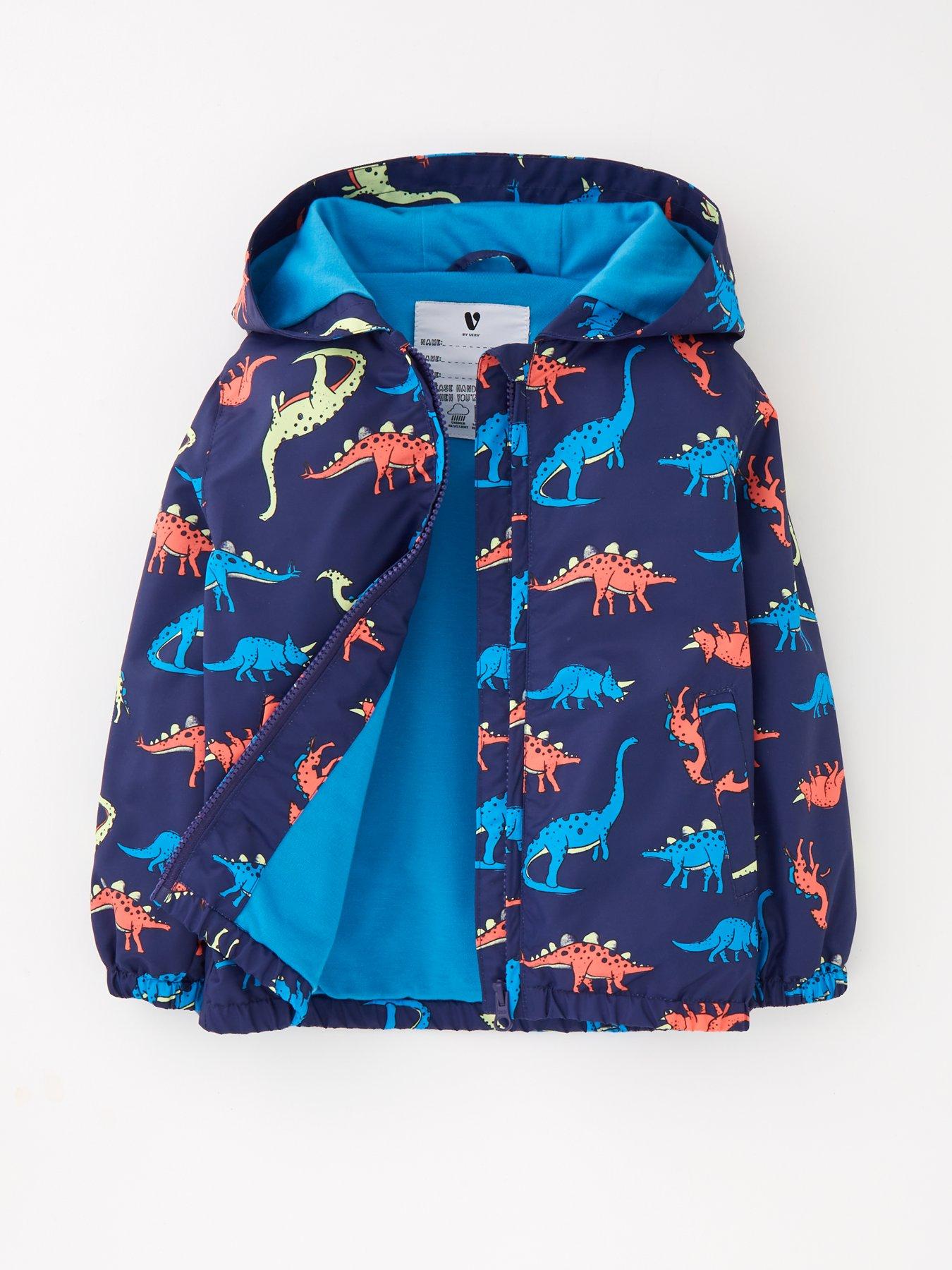 Mini V by Very Boys Dino Jersey Lined Rain Mac Navy Very Ireland