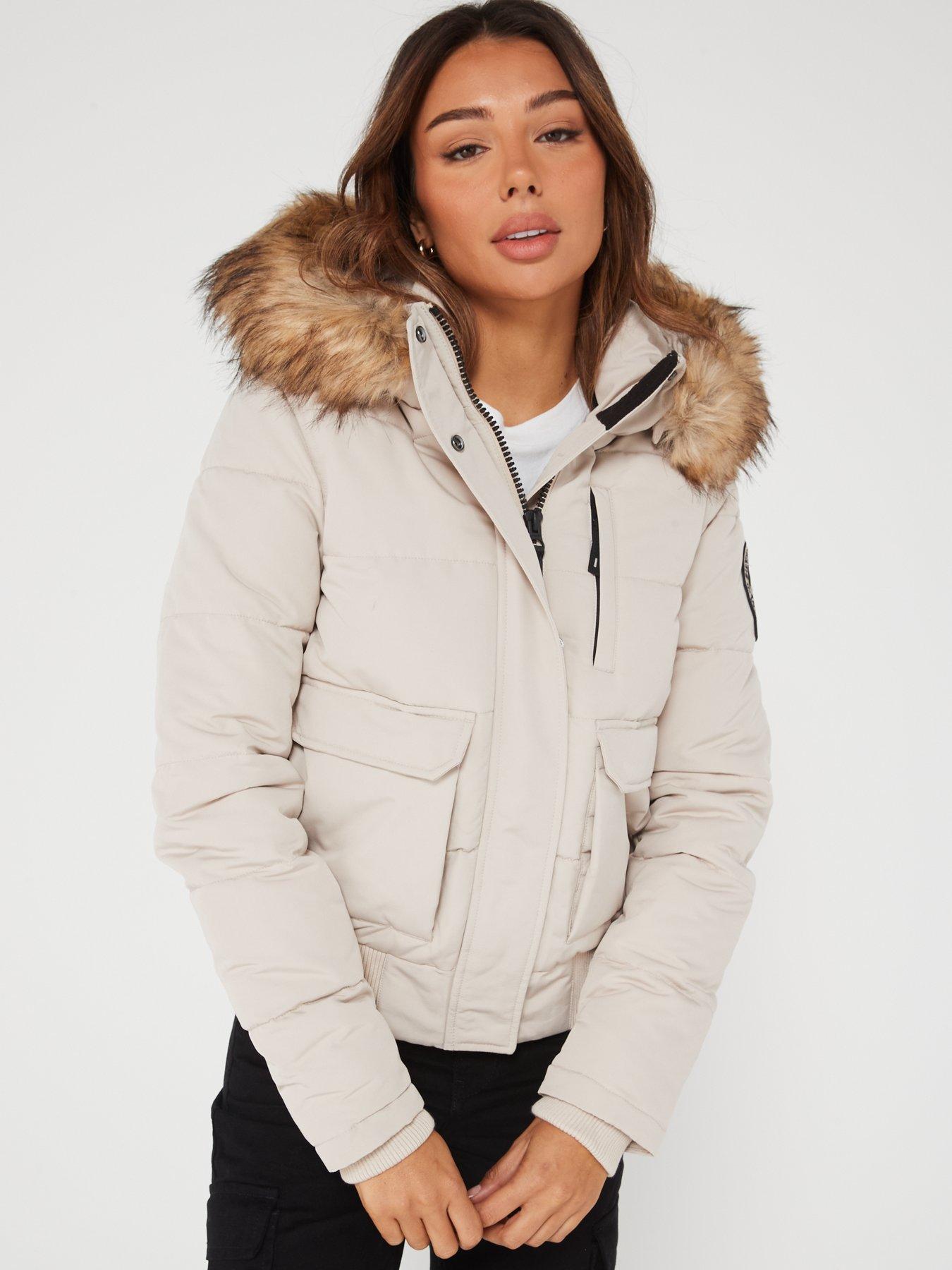 Superdry white hot sale bomber jacket