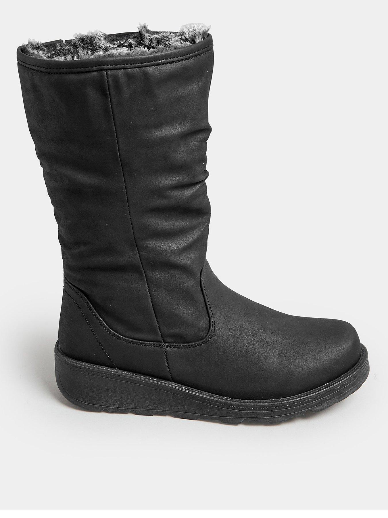 yours-wide-fit-faux-fur-lined-dogwalker-boot--nbspblack