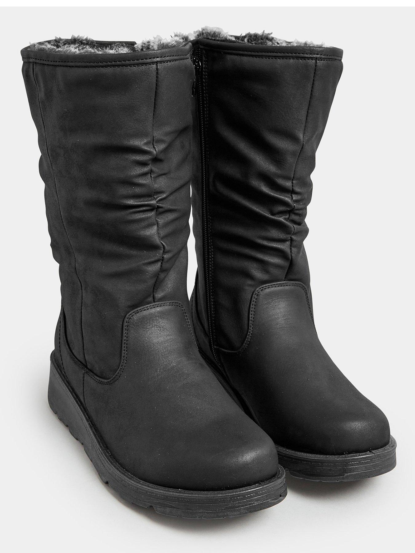 yours-wide-fit-faux-fur-lined-dogwalker-boot--nbspblackstillFront