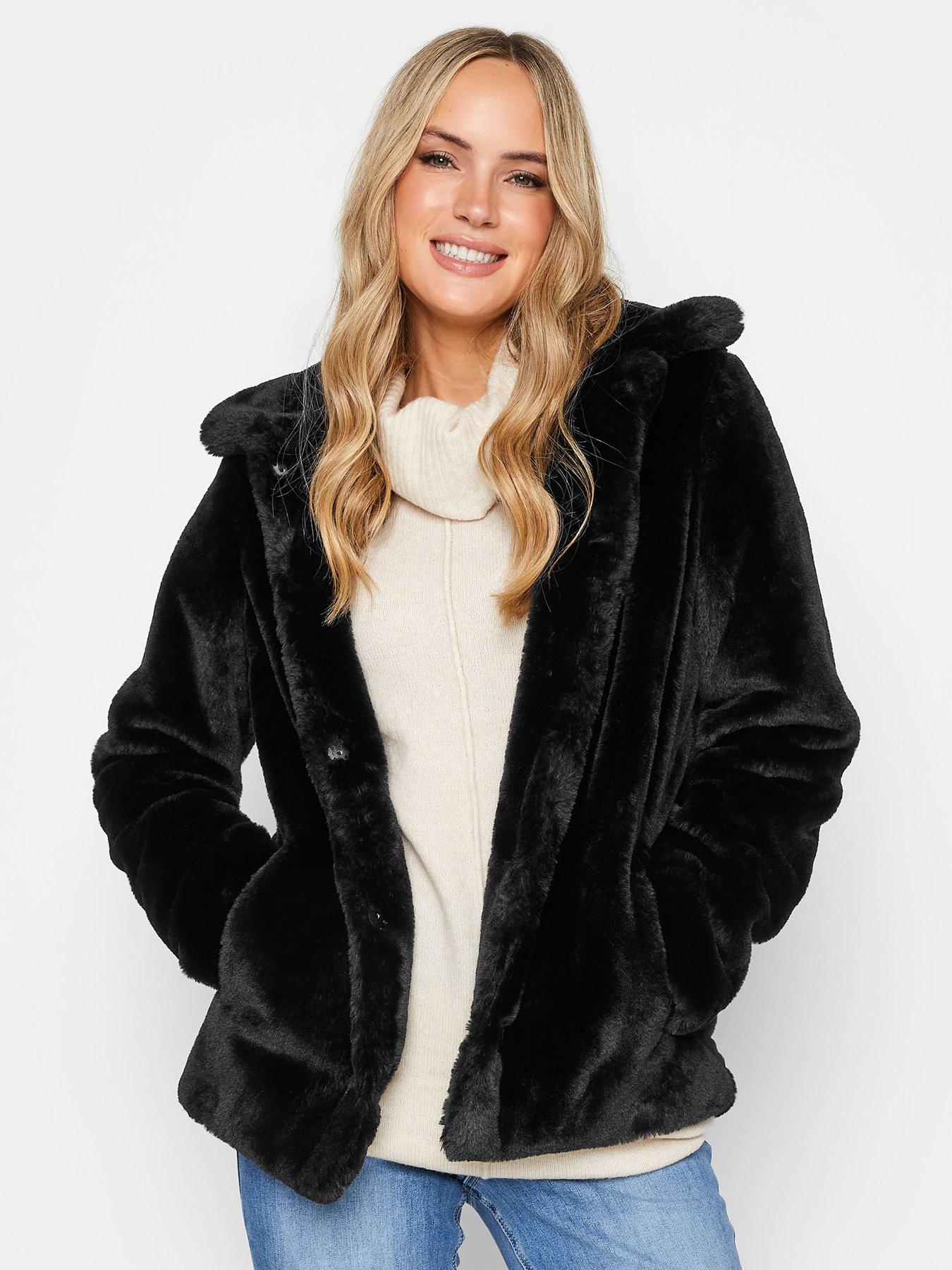 Black fuzzy jacket womens sale