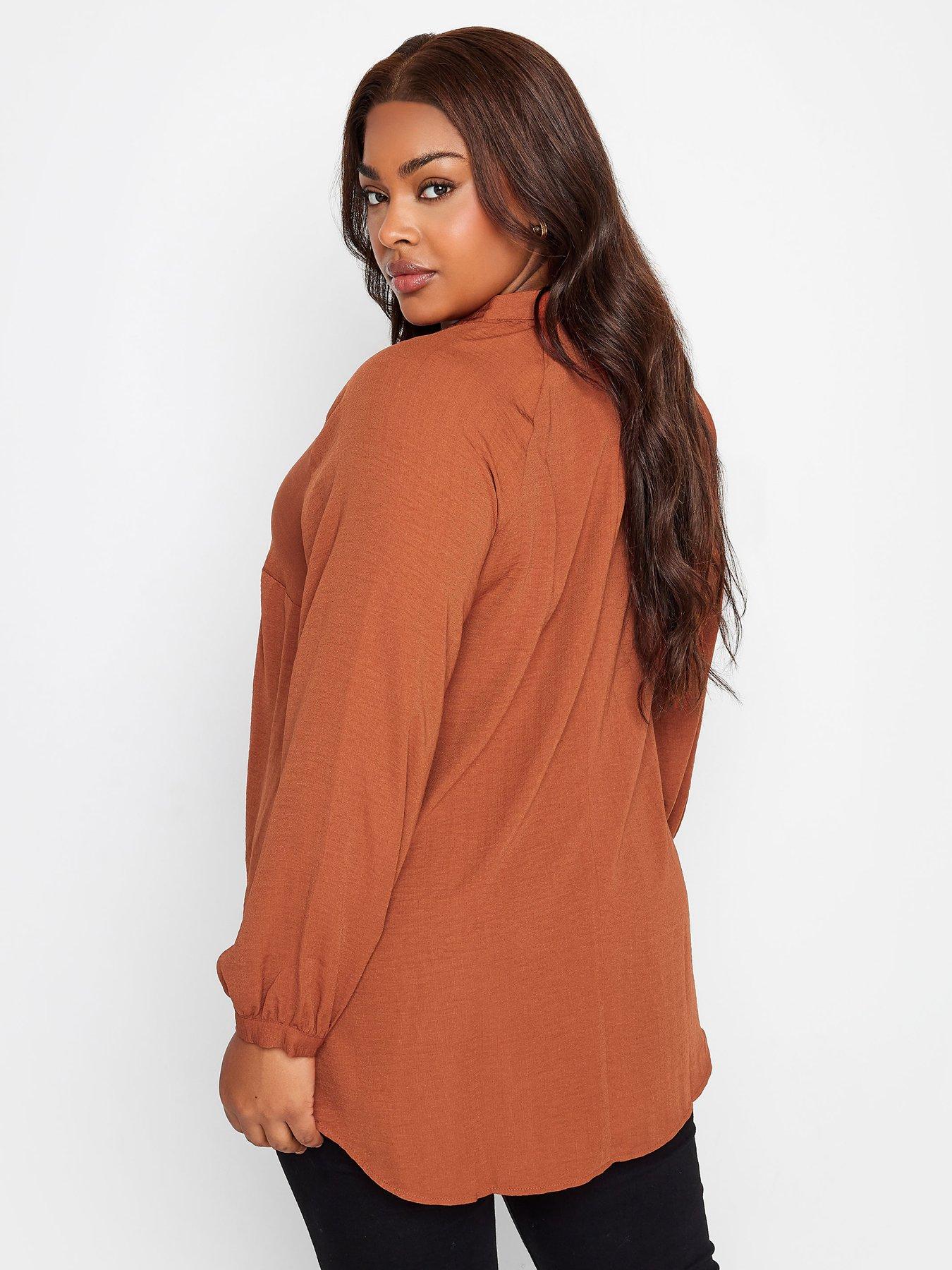 Image 2 of 4 of Yours Yours Textured Tunic Rust