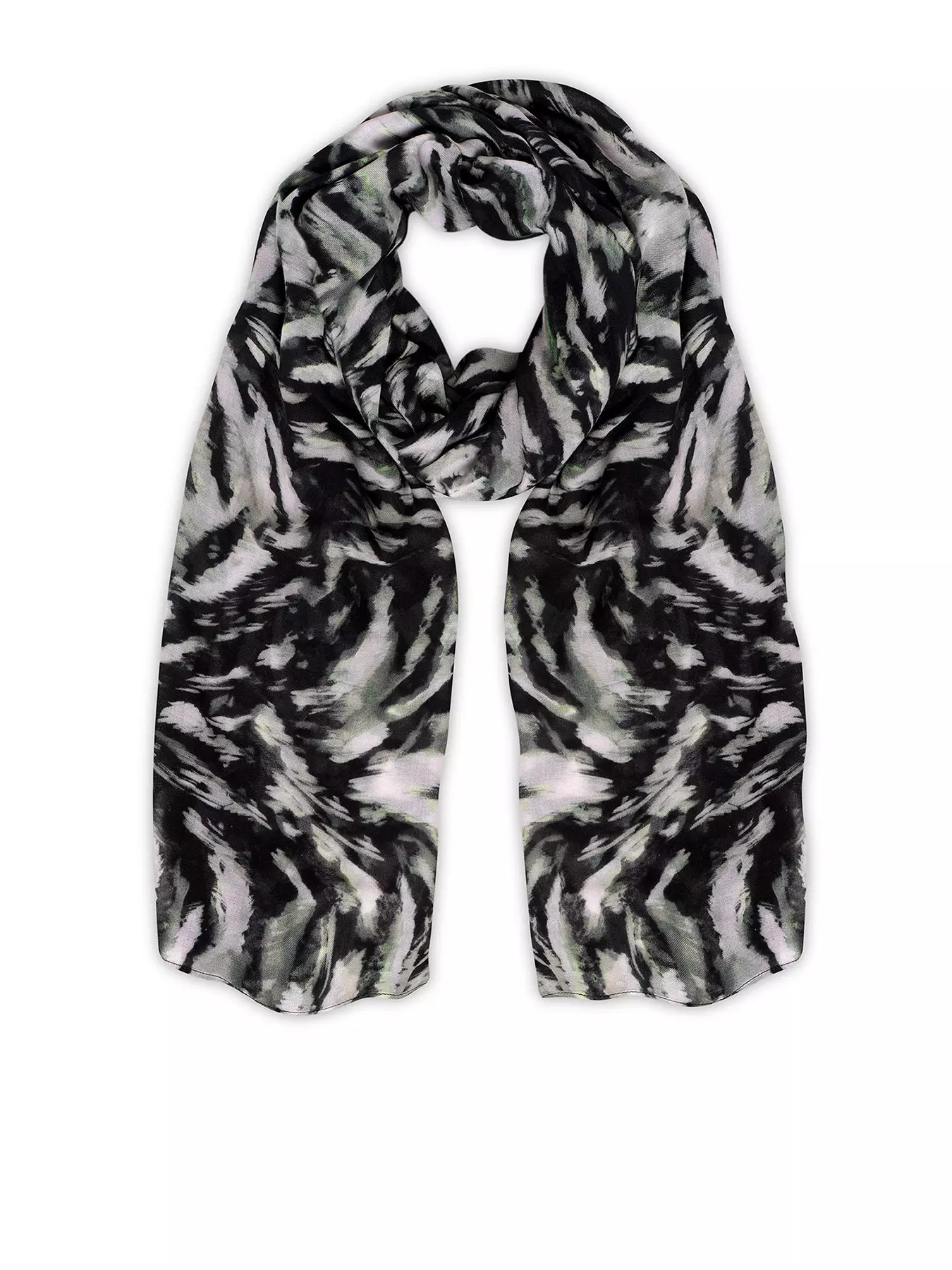 Mint Velvet Animal Print Scarf, Black/Multi