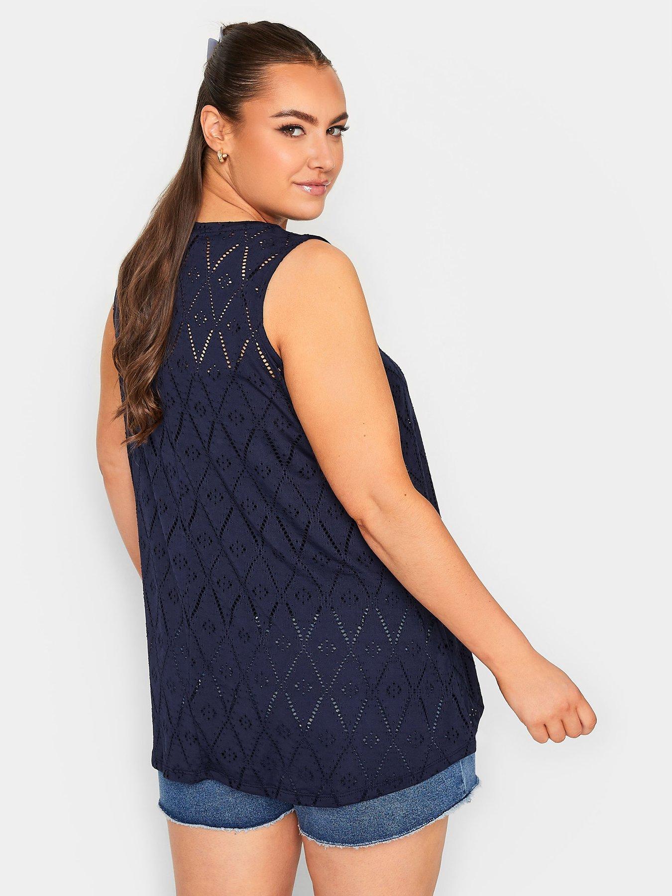 yours-broderie-pleat-vest-bluestillFront