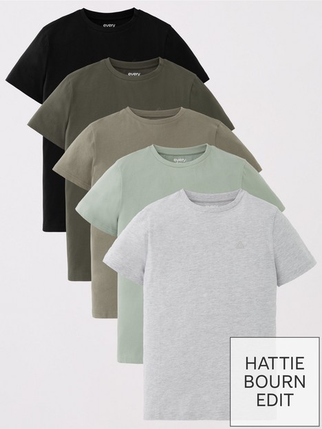 everyday-x-hattie-bournnbspboys-5-packnbspshort-sleeve-t-shirts-khakimultinbsp