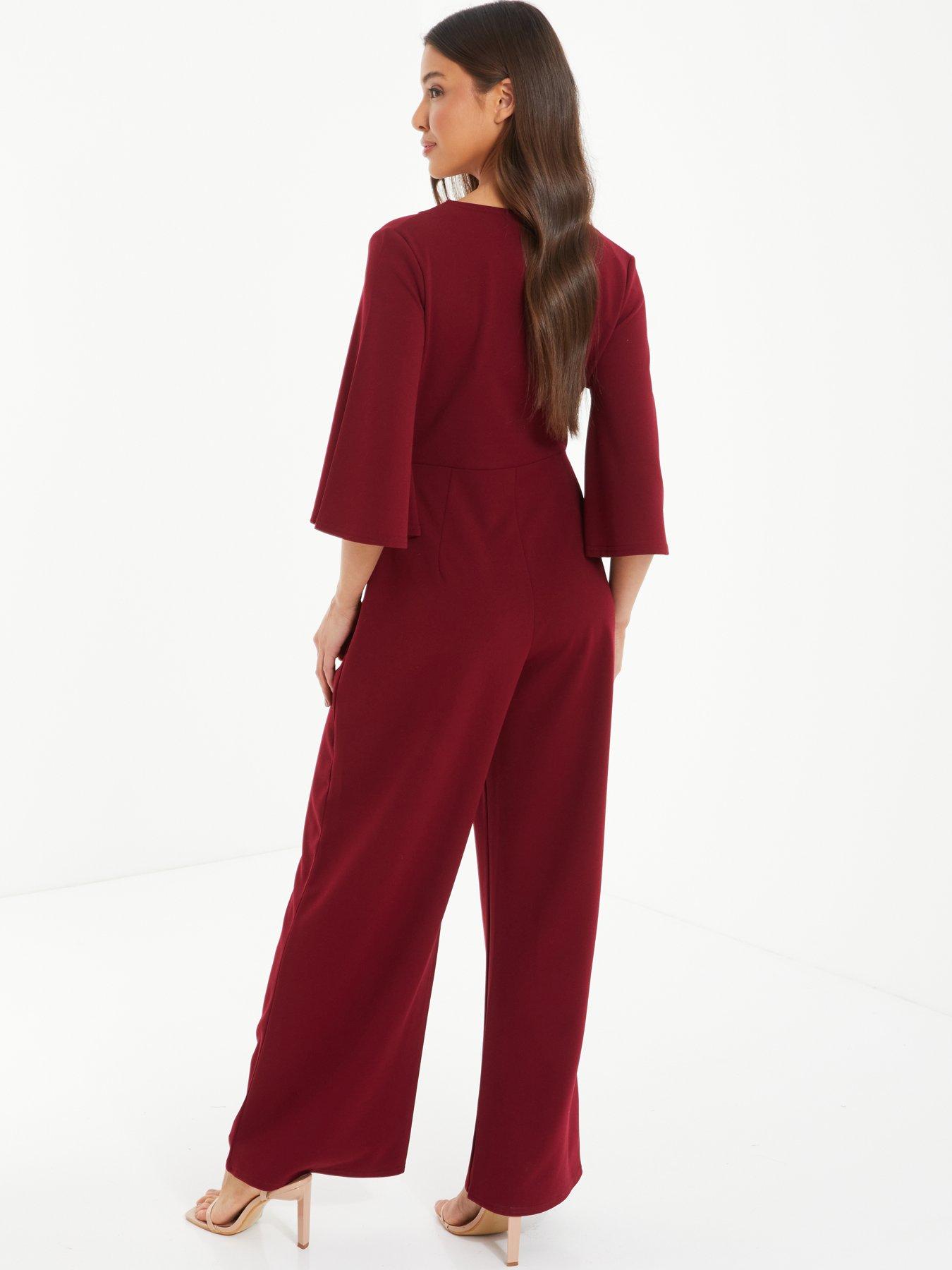 Quiz store burgundy jumpsuit