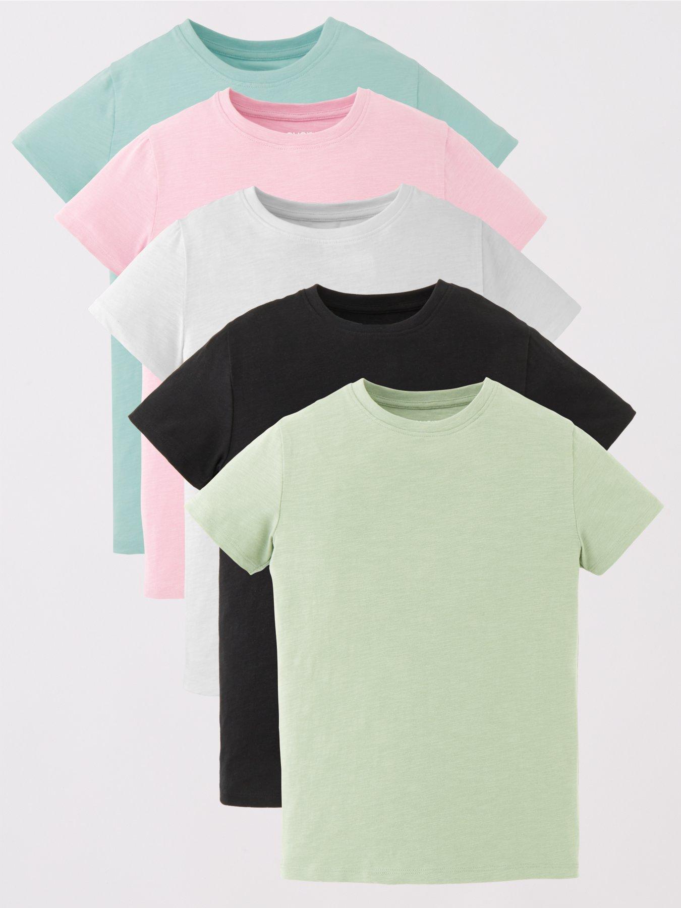 Girls Multi 3pk Frill Detail T-shirts