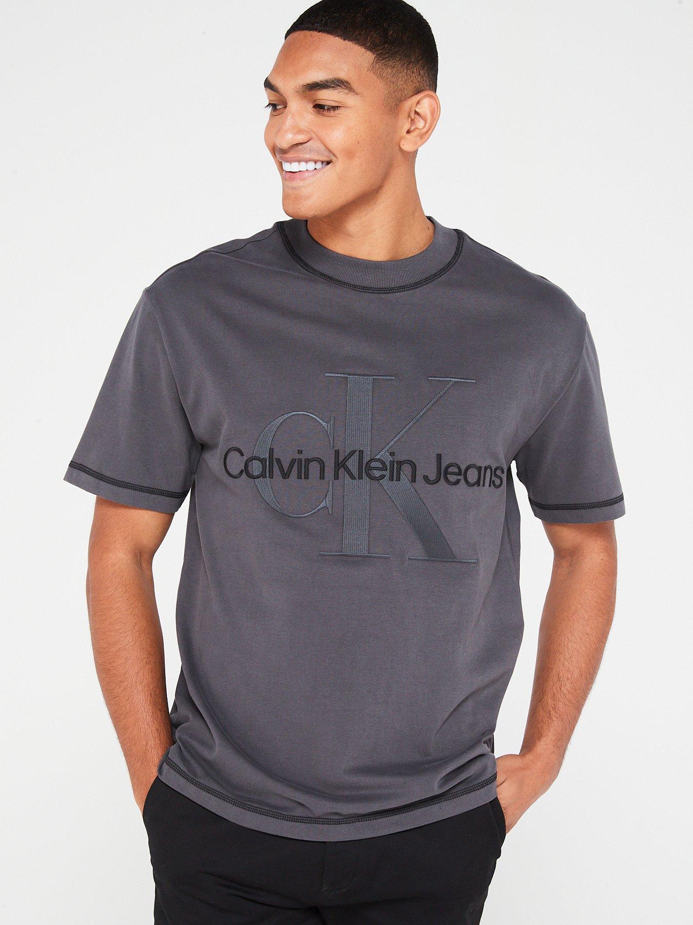 Calvin Klein CKJ Water-Sky Print Fashion Tee - Smoked Pearl - Mens