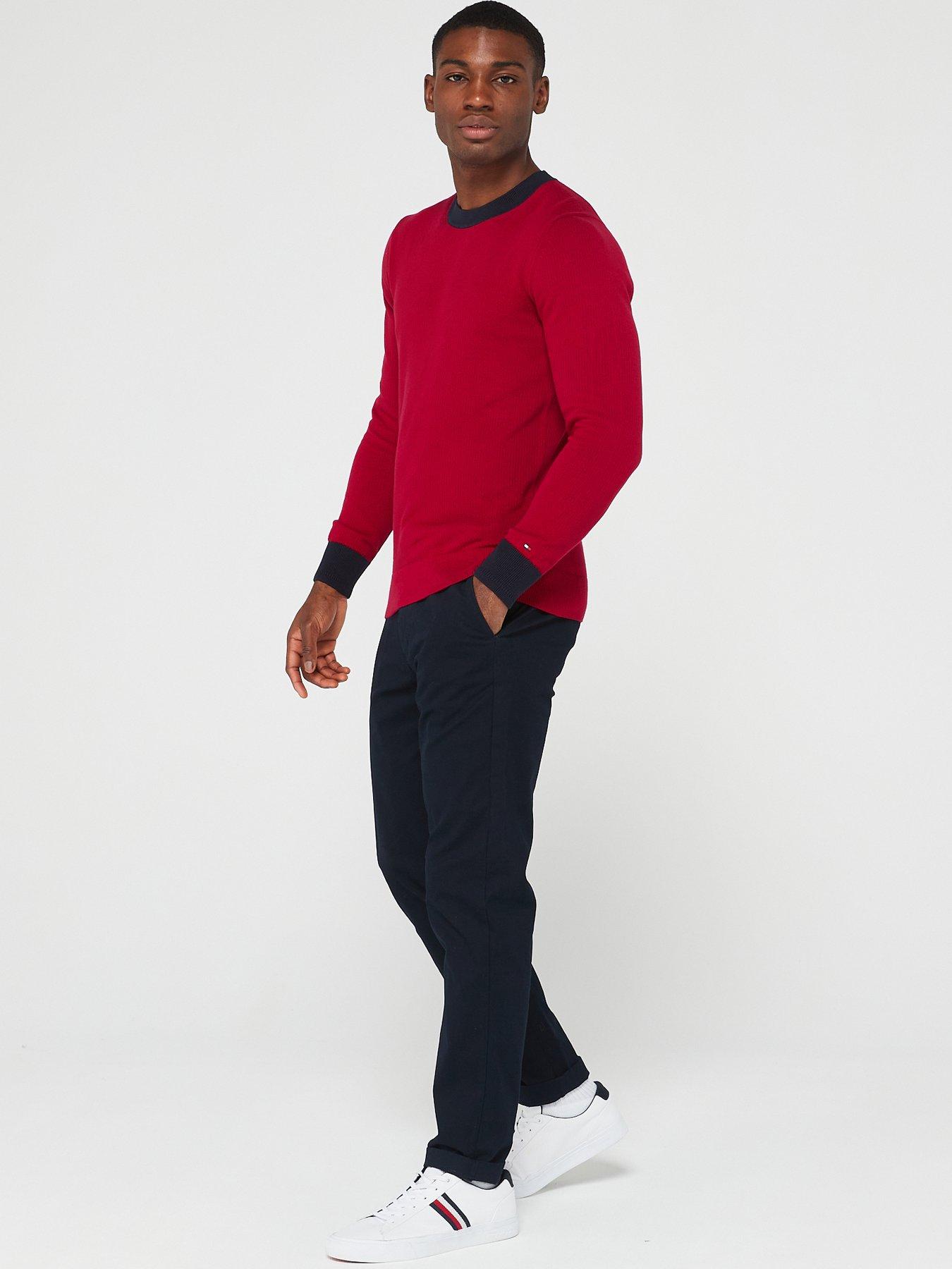 tommy-hilfiger-chain-ridge-structure-crew-neck-jumper-dark-redback