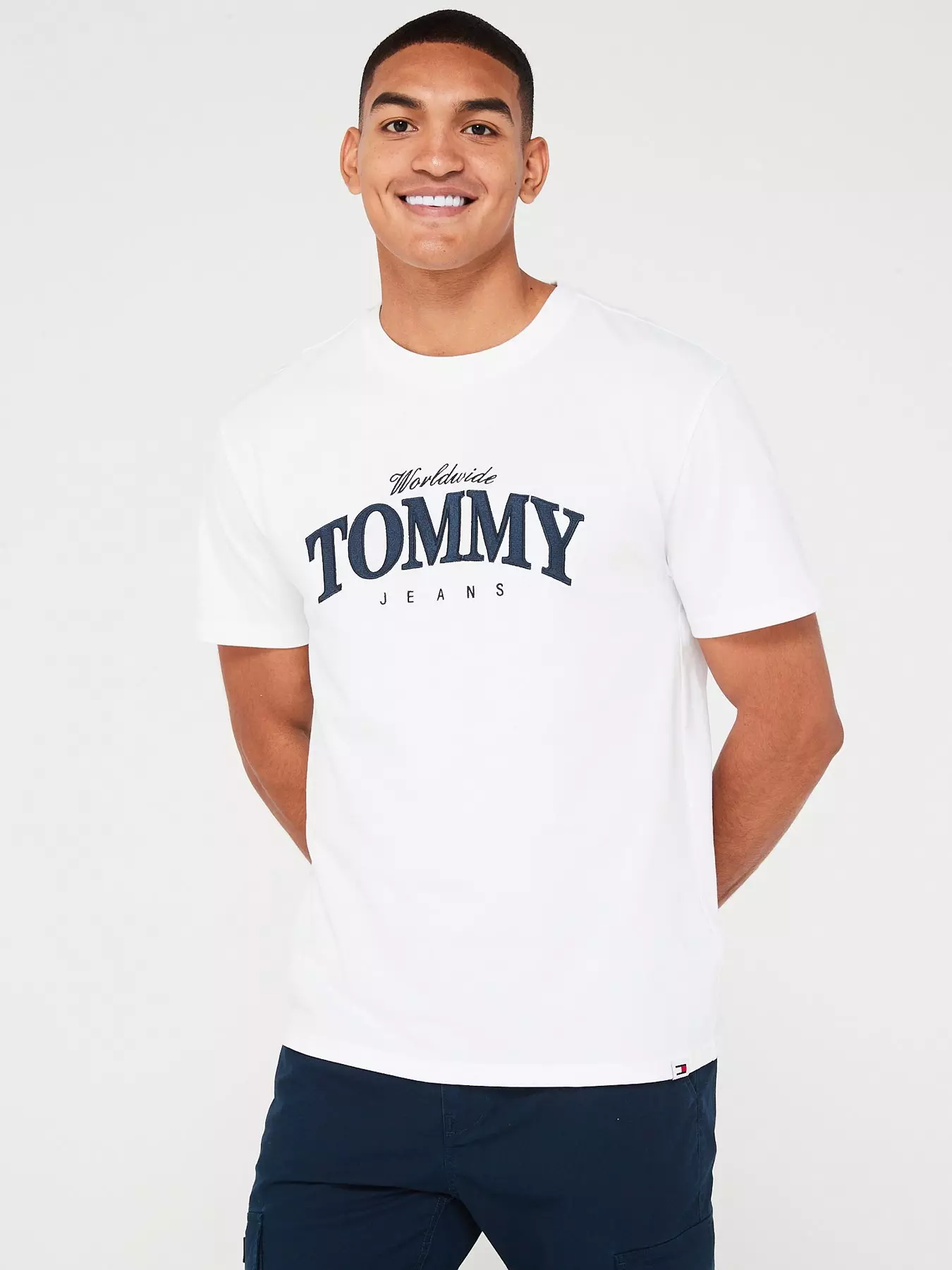Core Tommy Tipped Slim Polo Shirt - White