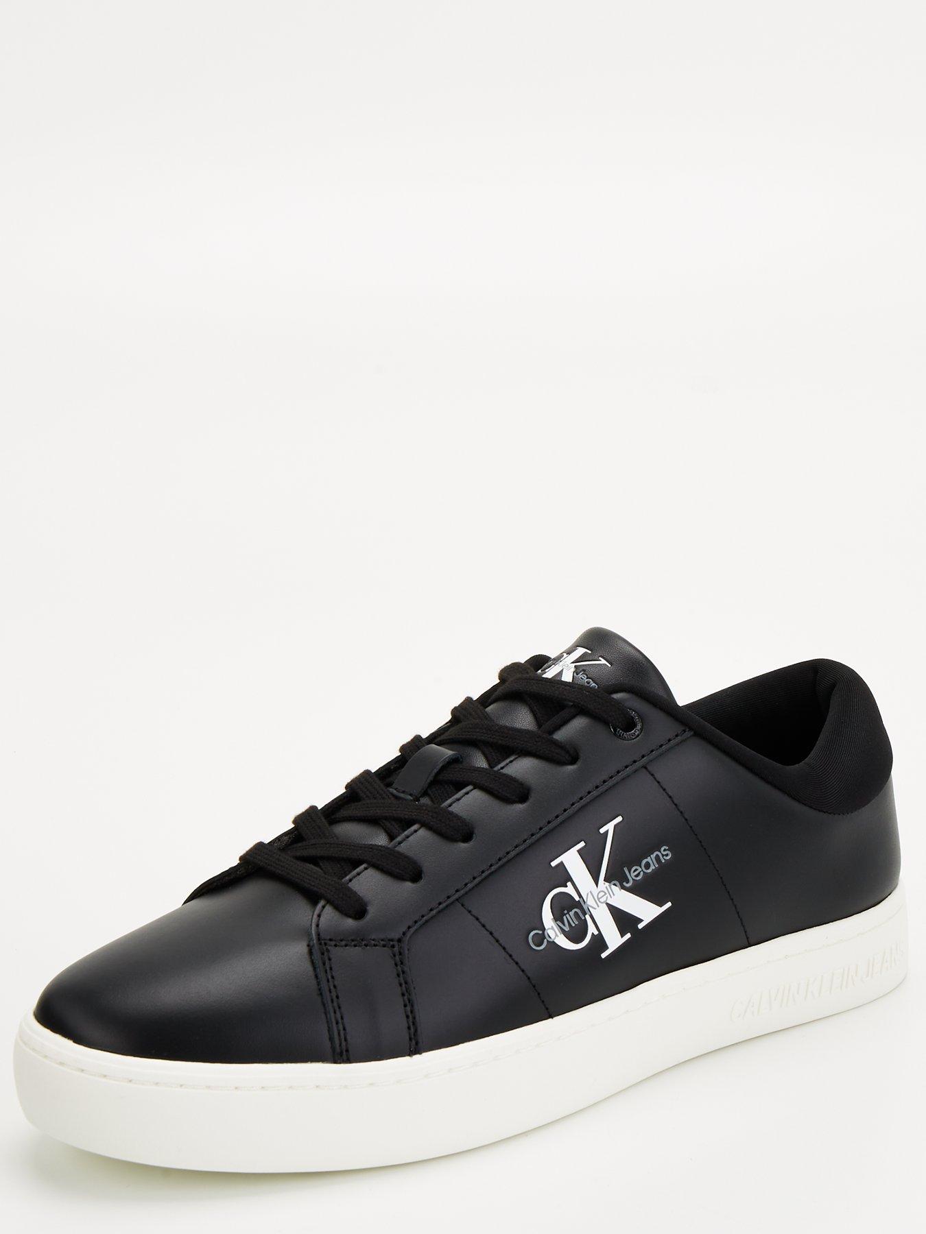 calvin-klein-jeans-calvin-klein-jeans-classic-cupsole-low-leather-trainer-blackwhitestillFront