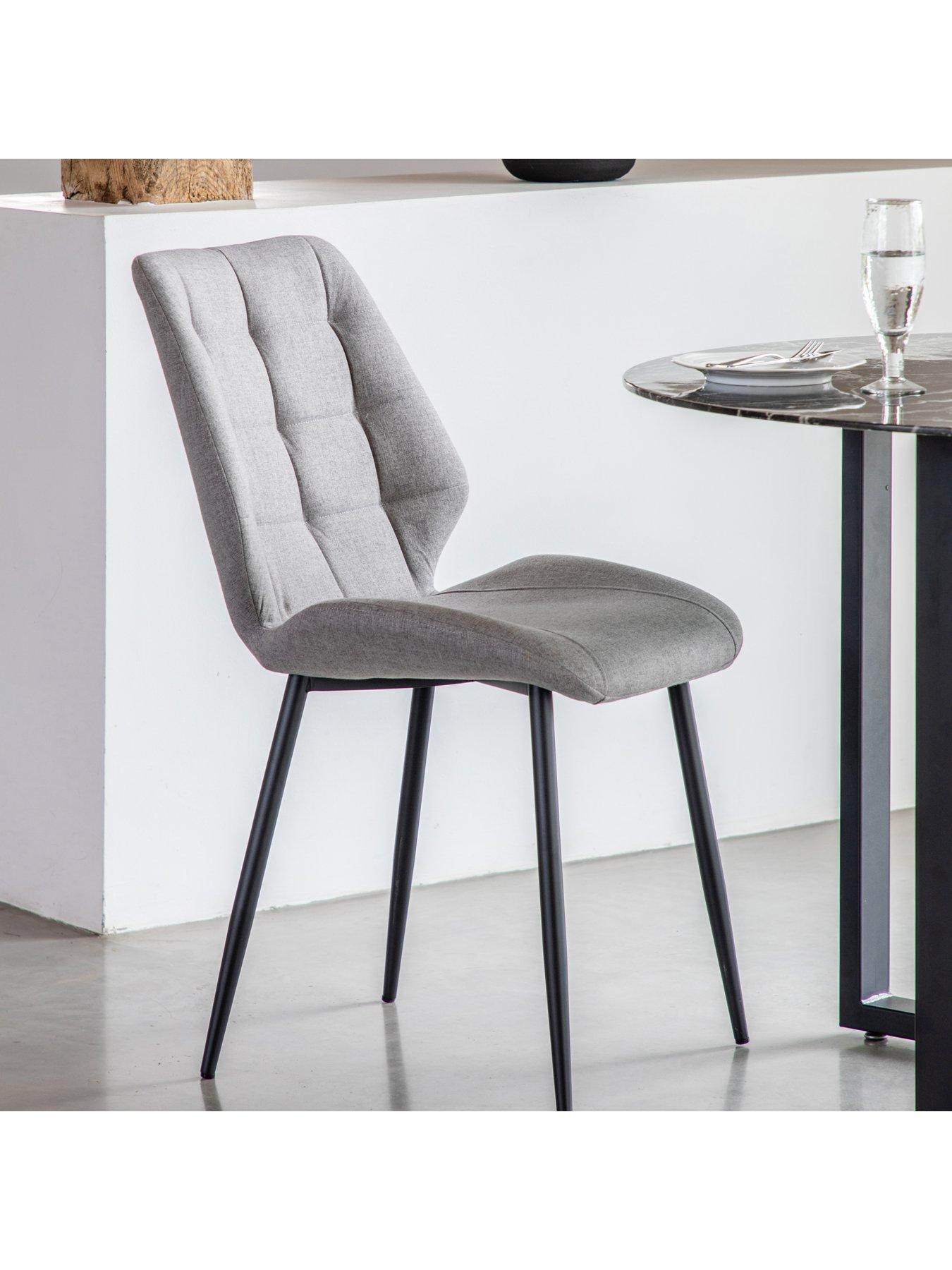 Grey cloth on sale dining chairs