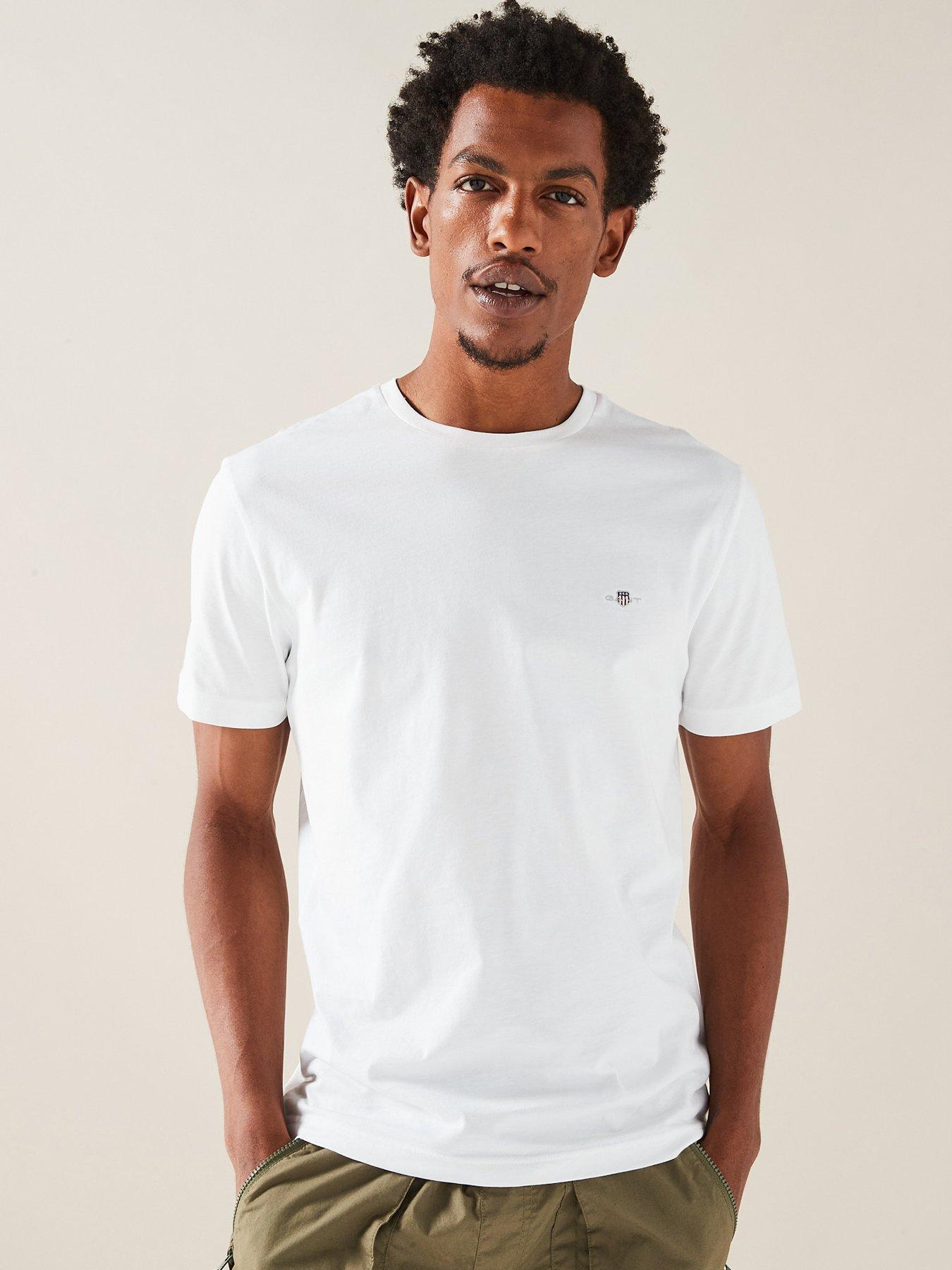 Image 1 of 6 of GANT Regular Shield Short Sleeve T-shirt - White