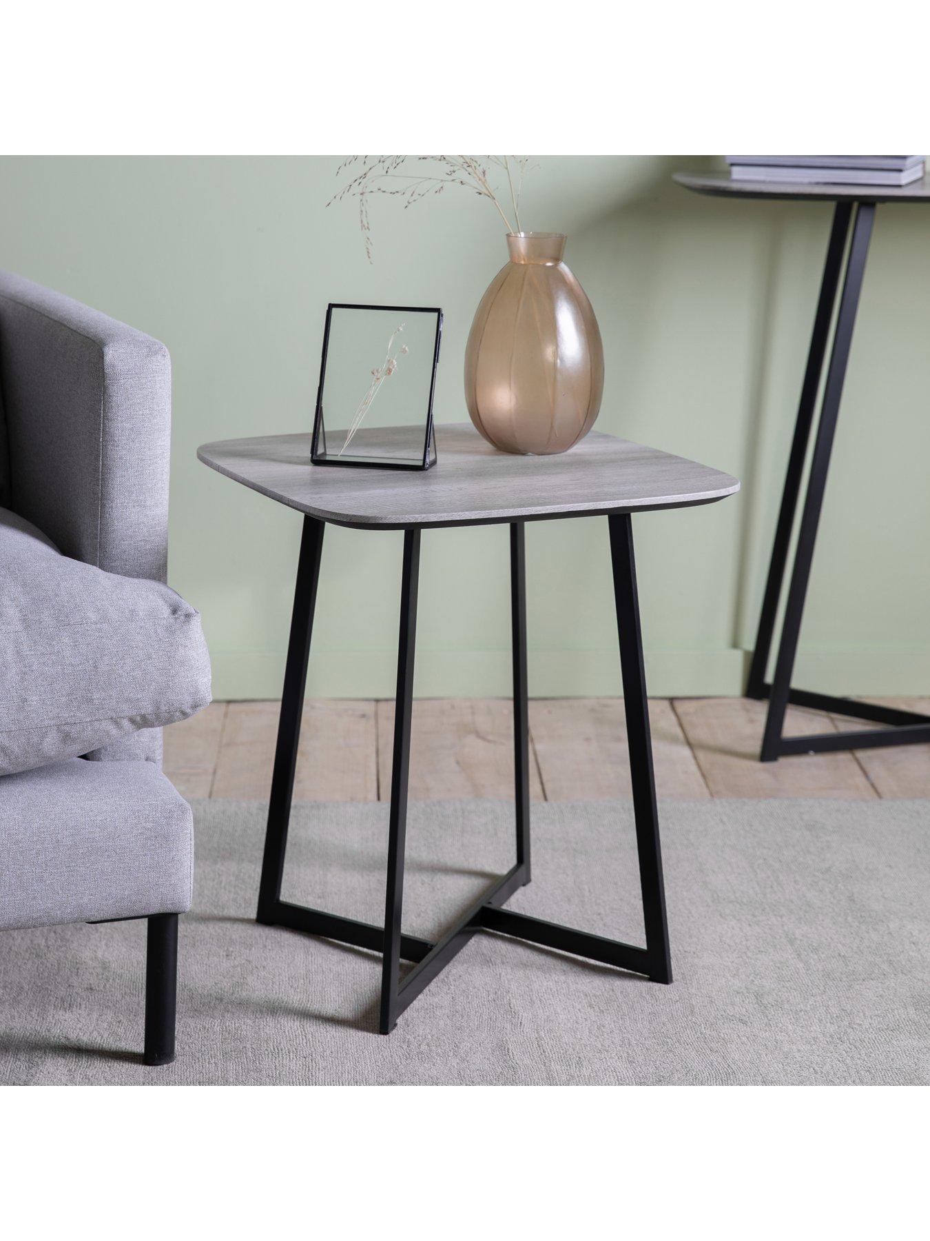 Oak and online grey side table