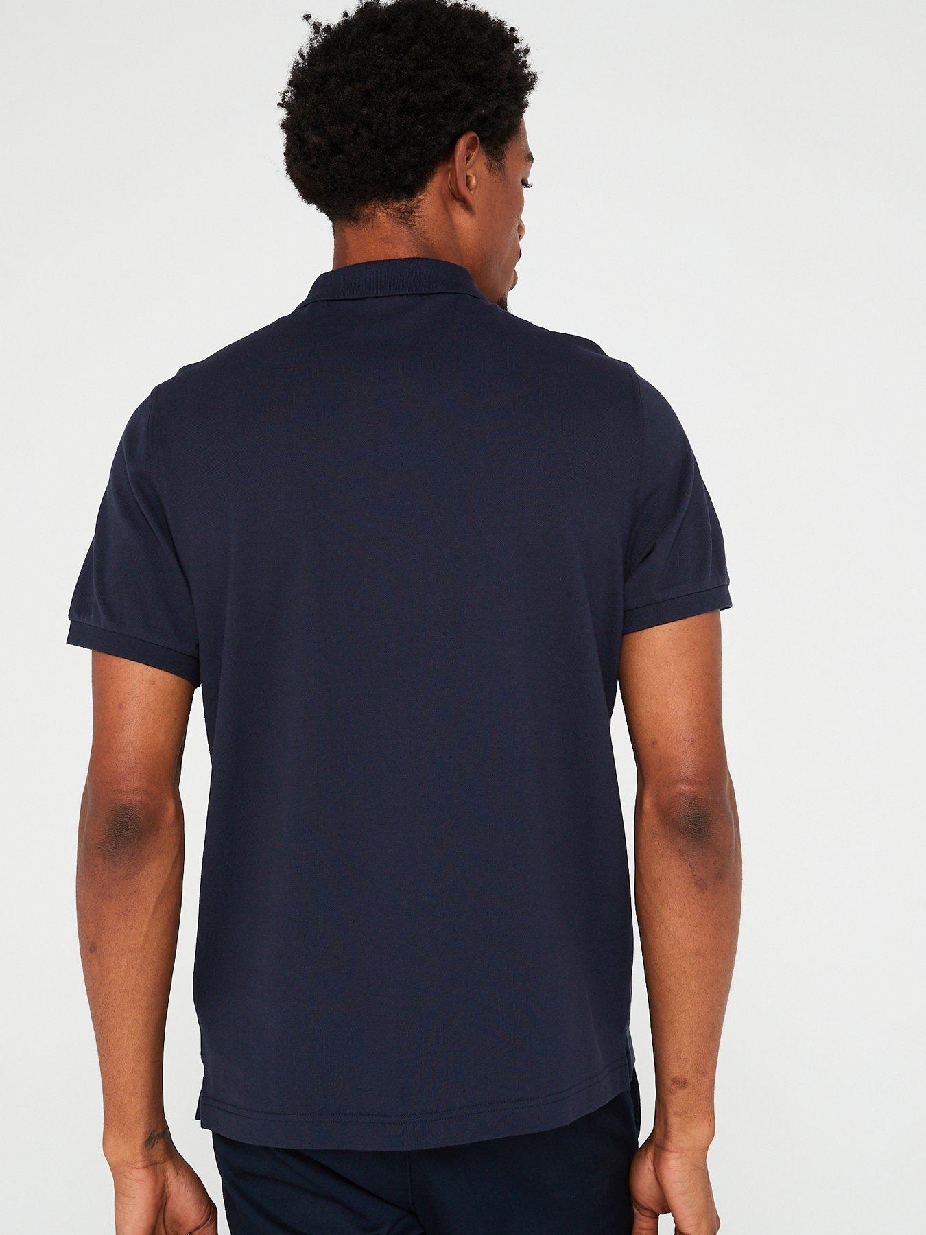 Image 2 of 4 of GANT Reg Shield Shortsleeve Pique Polo Shirt - Dark Blue