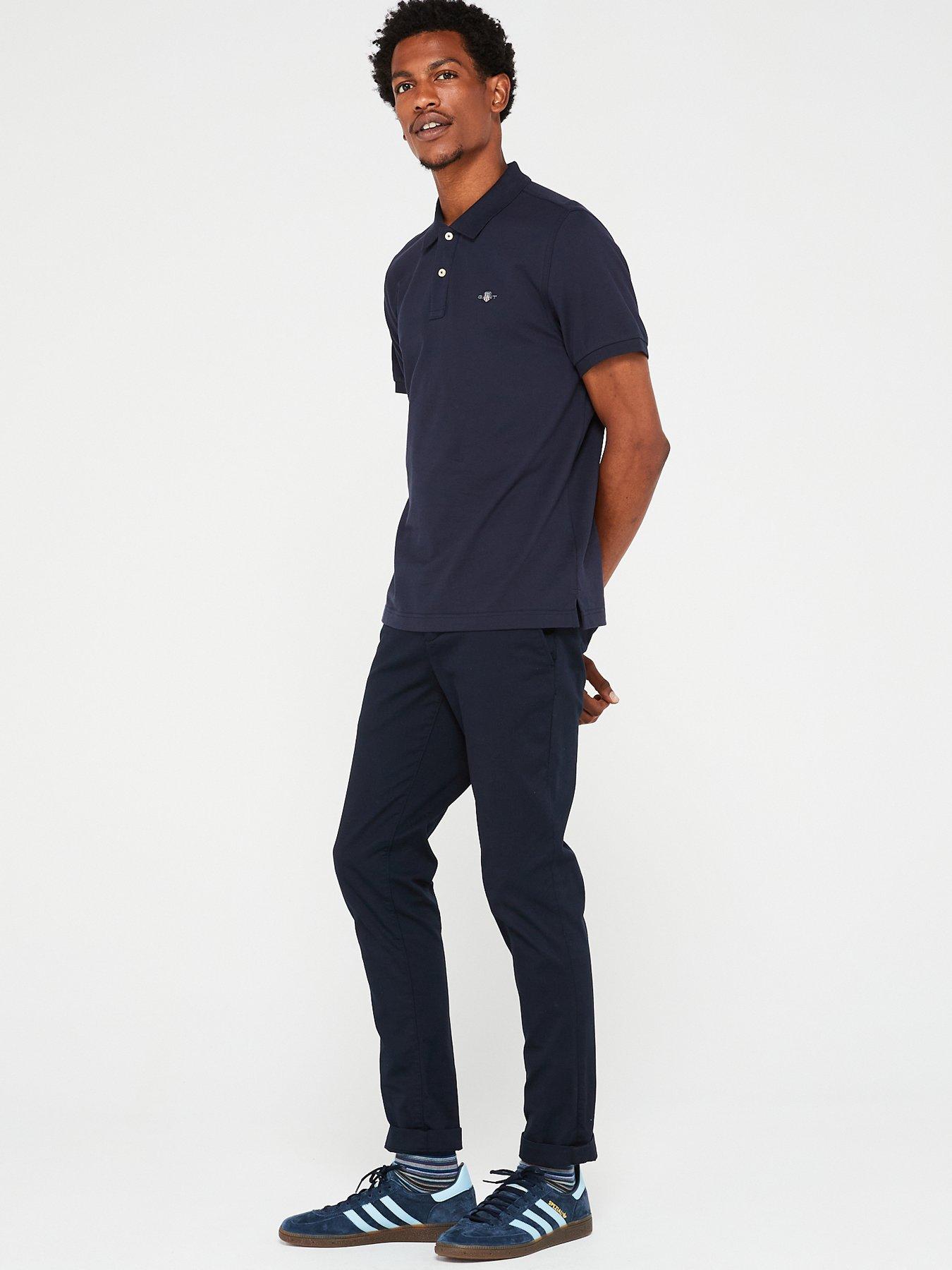 Image 3 of 4 of GANT Reg Shield Shortsleeve Pique Polo Shirt - Dark Blue
