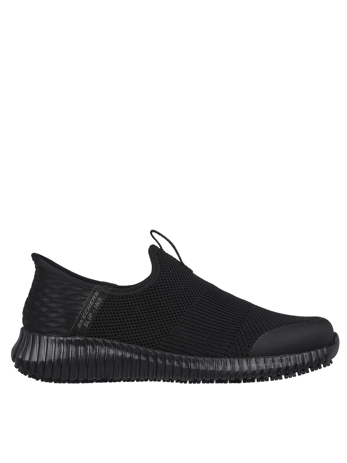 Image of Skechers Cessnock Slip On Workwear Slip Resistant Trainer - Black