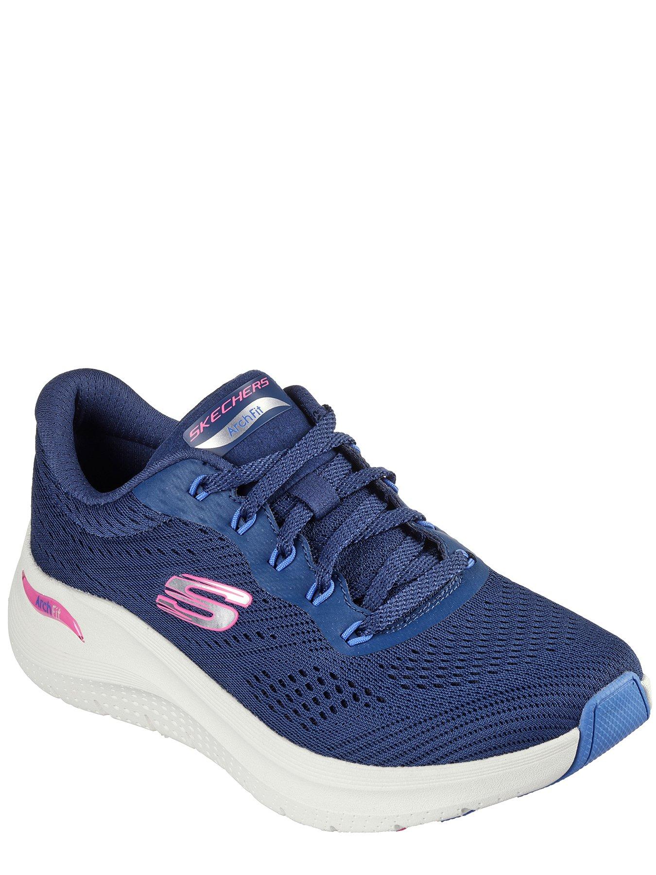 skechers-skechers-arch-fit-20-mesh-lace-up-trainers-navy-amp-pinkstillFront