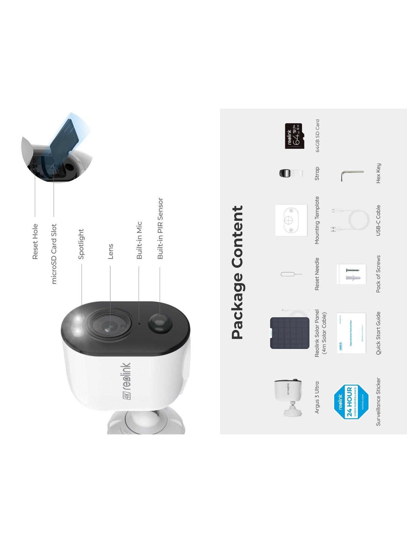 Image 7 of 8 of Reolink Reolink 4K Argus 3 Ultra WiFi AI Battery Cam Kit +64GB