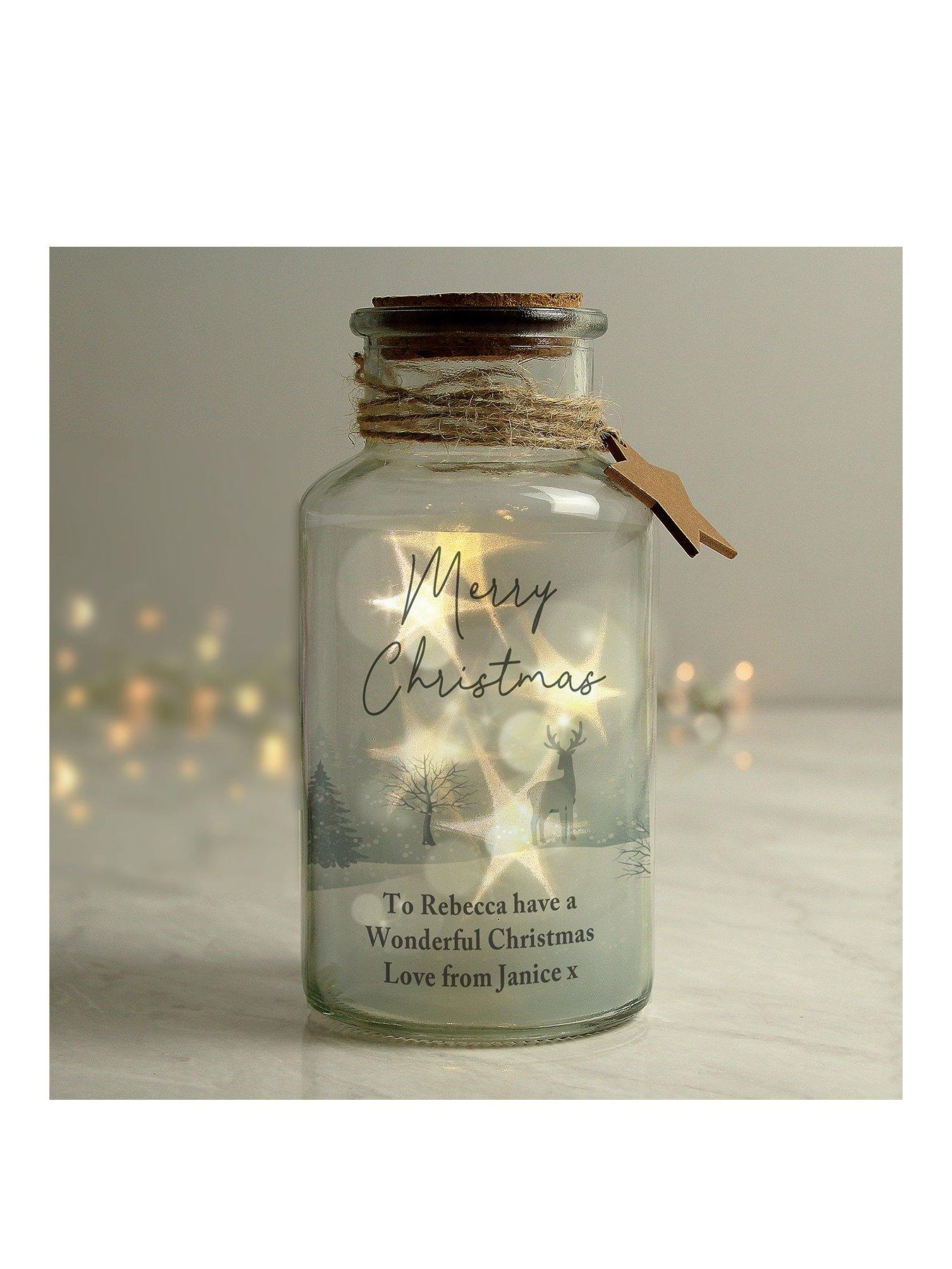 The Personalised Memento Company Personalised Christmas Scene LED Jar