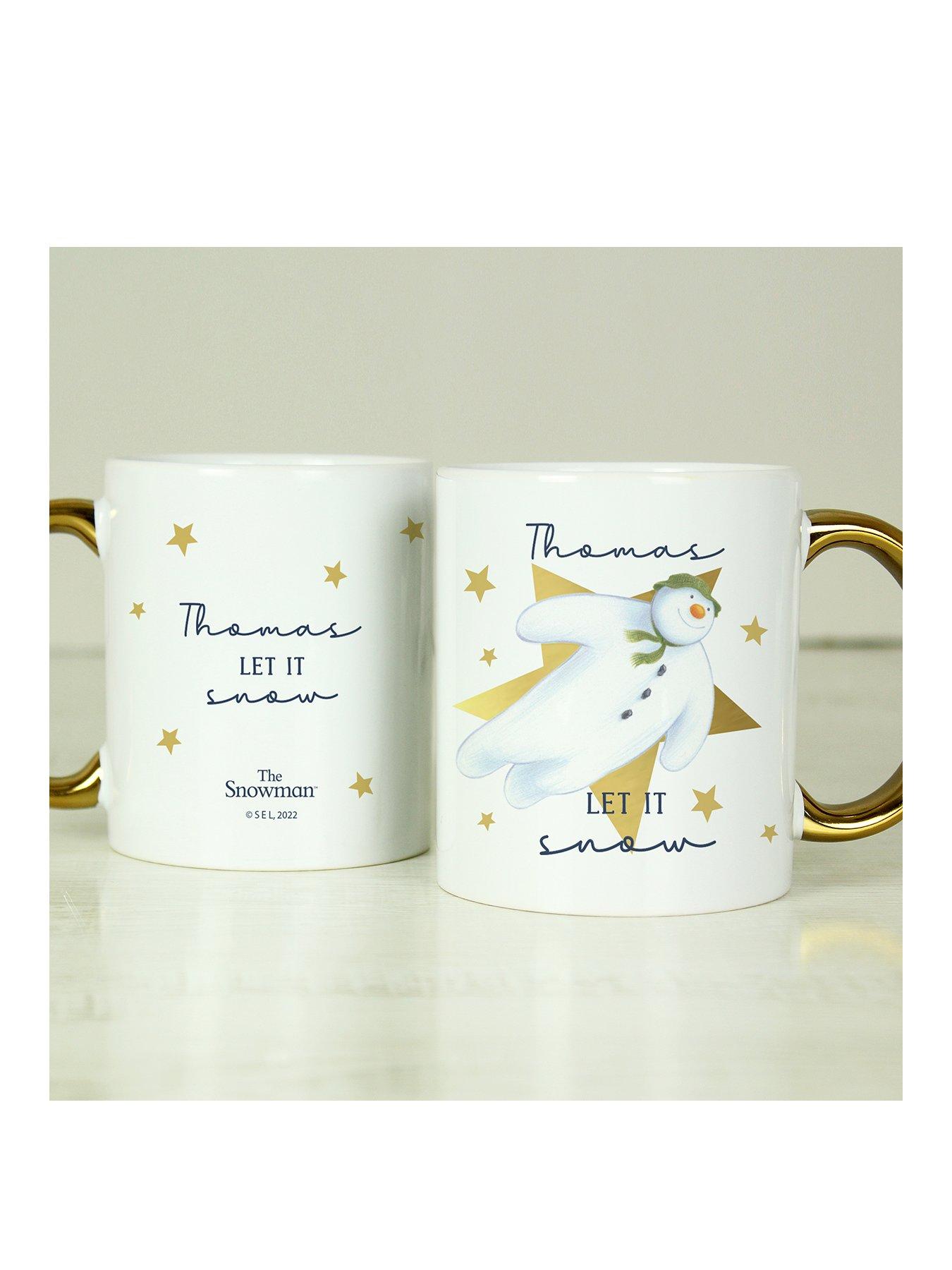 The Personalised Memento Company Personalised The Snowman Let it Snow Gold Handed Mug