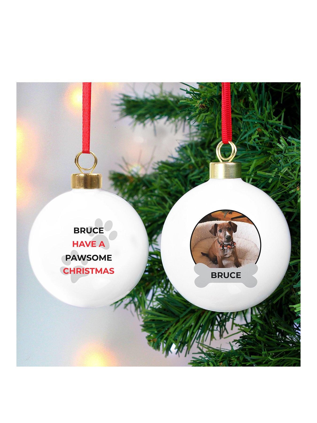The Personalised Memento Company Personalised Pawsome Pet Photo Upload Bauble