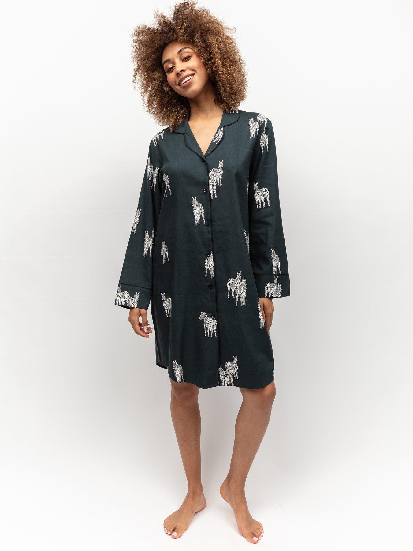 cyberjammies-dark-green-zebra-nightshirt