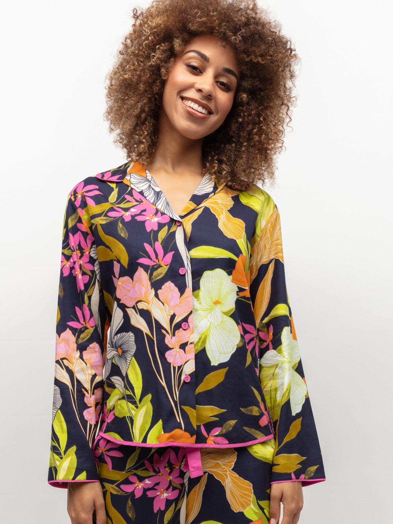 Image of Cyberjammies Navy Floral Print Pyjama Top