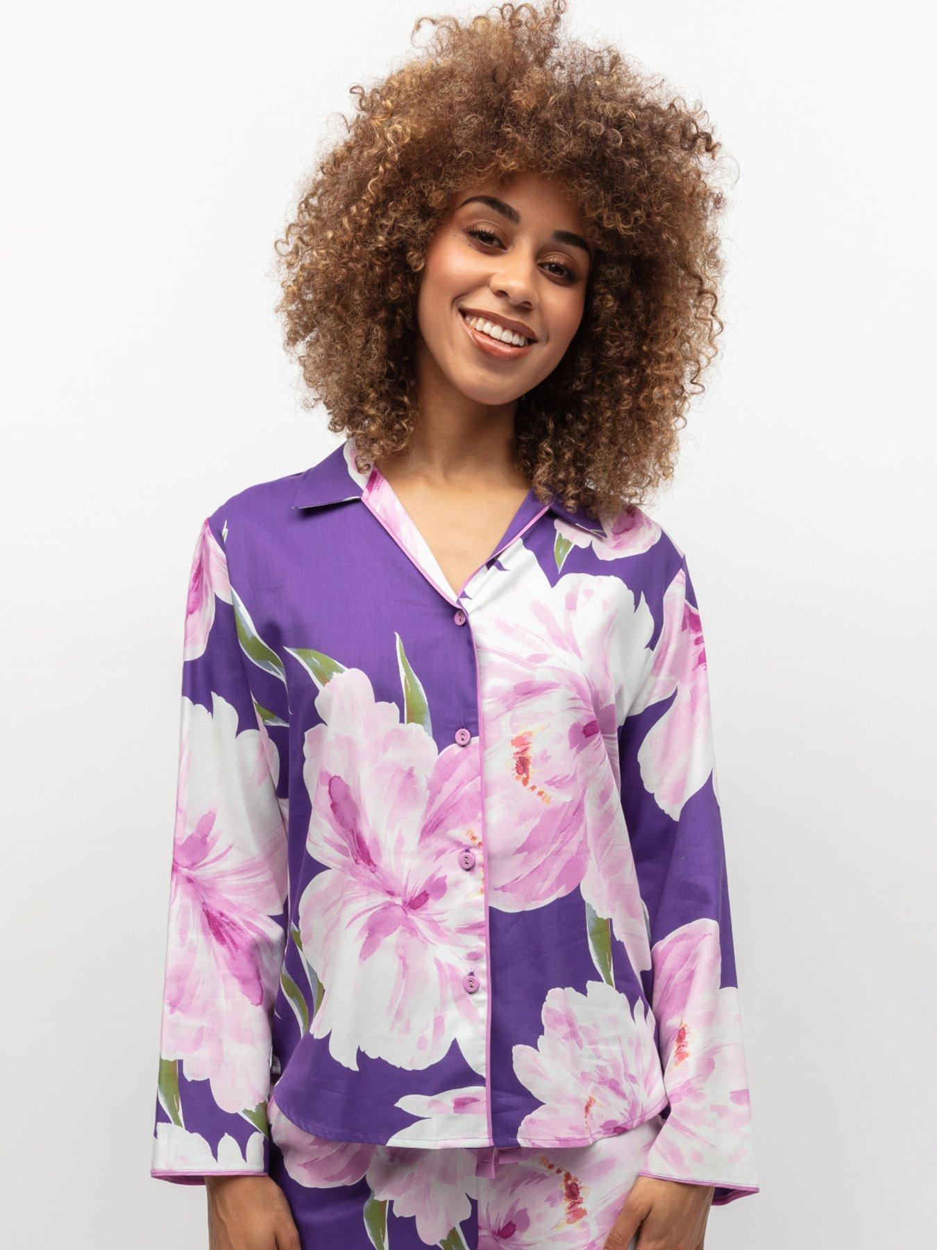 Image of Cyberjammies Purple Floral Print Pyjama Top