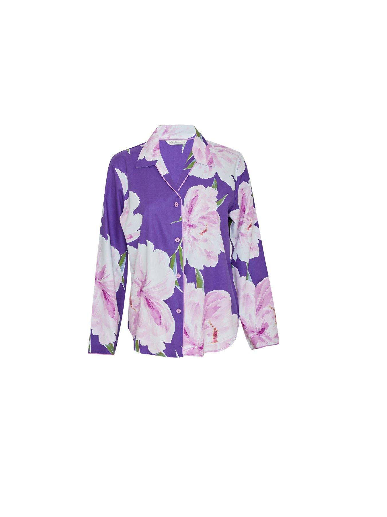 cyberjammies-purple-floral-print-pyjama-topback