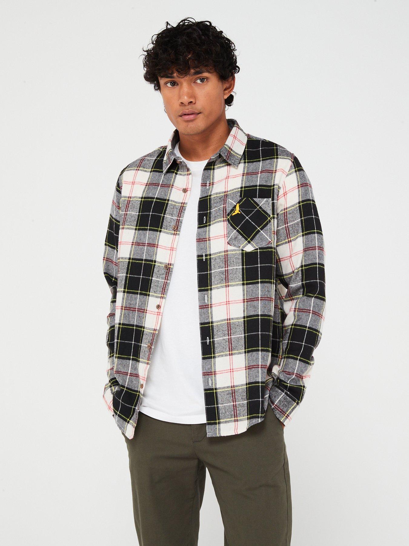 Brave Soul Long Sleeve Shirt Shirt- Cream Check