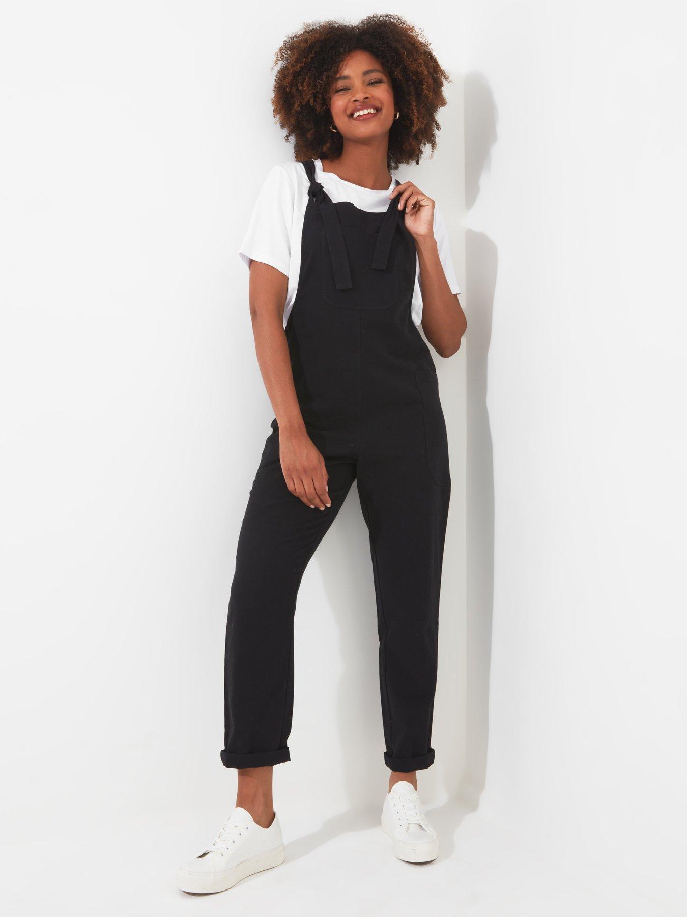 Black cheap petite dungarees