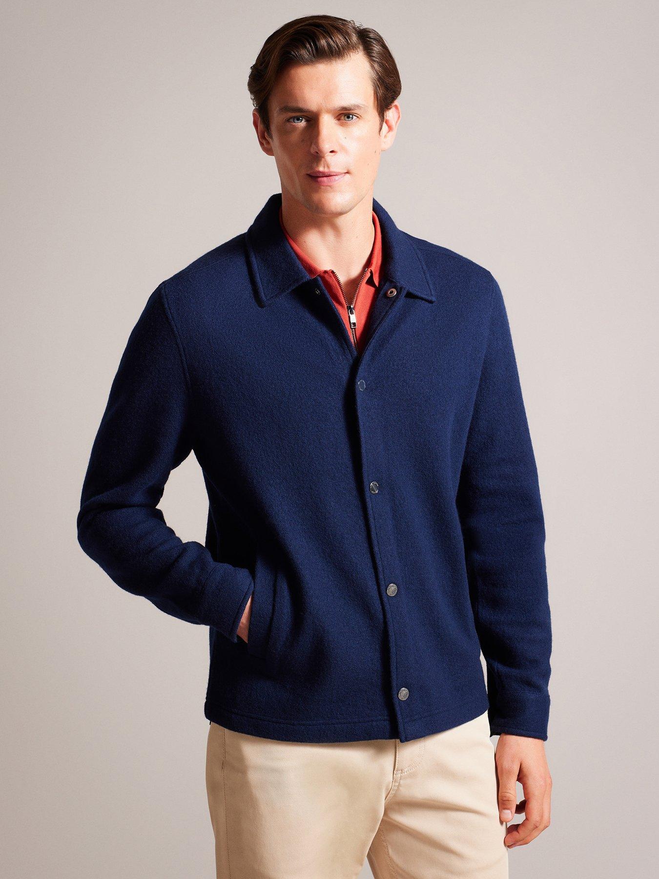 Ted Baker Eason Button Through Wool Jacket Navy