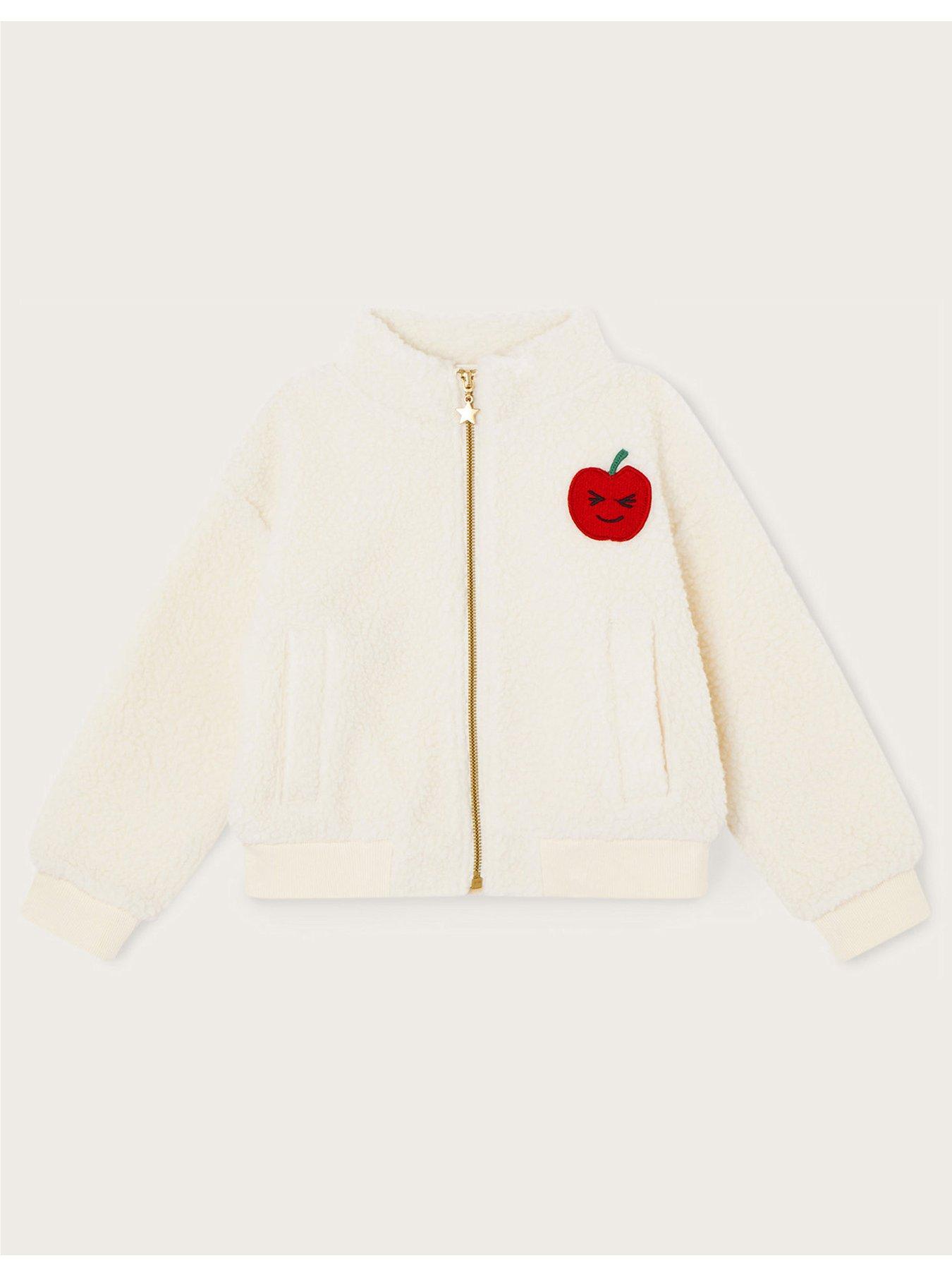 Girls Apple Fleece Jacket Ivory