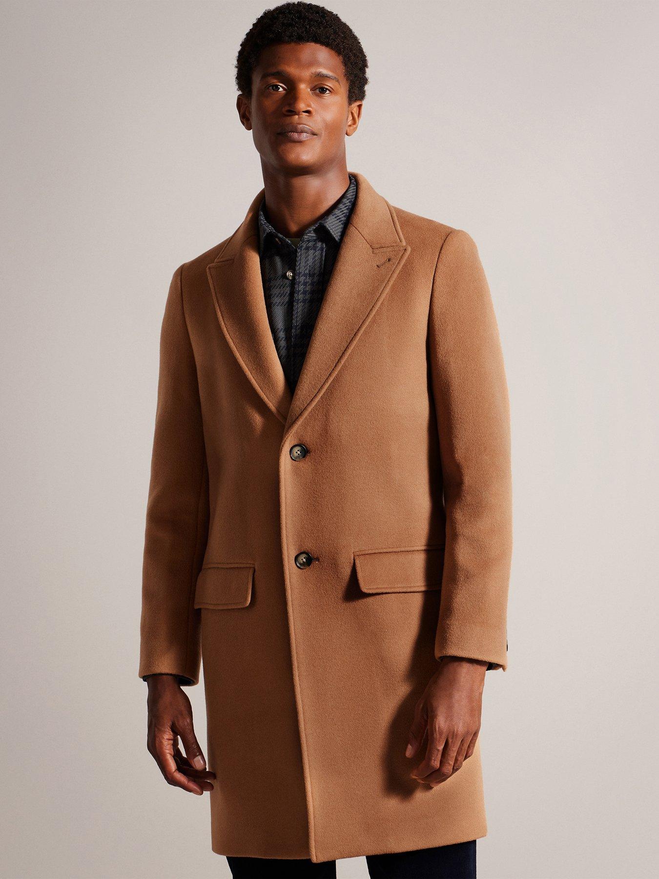 Image 1 of 5 of Ted Baker Ted Baker Wilding Wool Blend Smart Overcoat - Brown